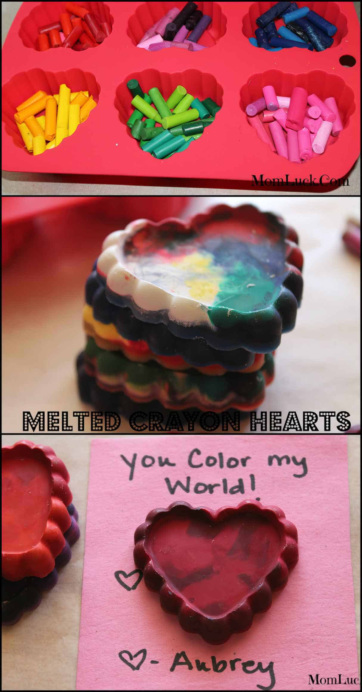 Make Melted Crayon Hearts with Your Kids