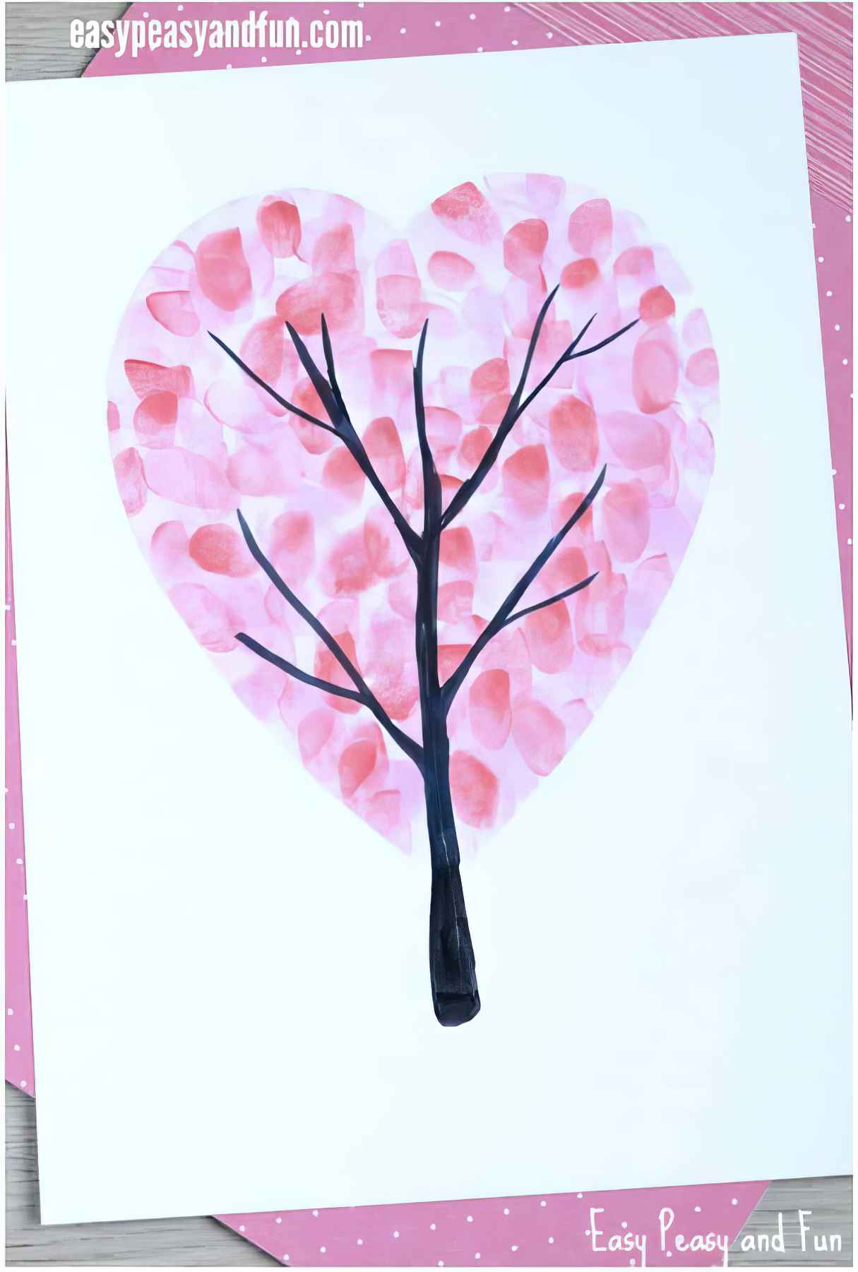 Valentines Day Heart Fingerprint Tree Craft -&nbsp;Easy to Make, and Looks Lovely