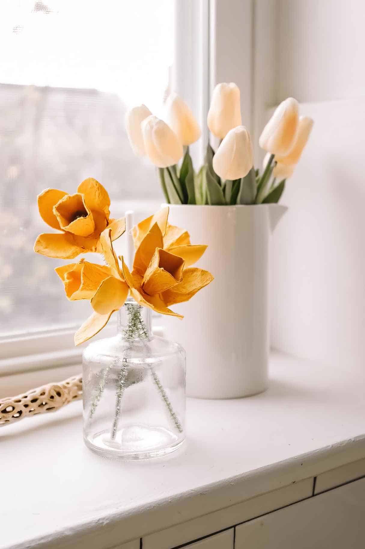 How to Make Egg Carton Flowers - DIY Easter Idea