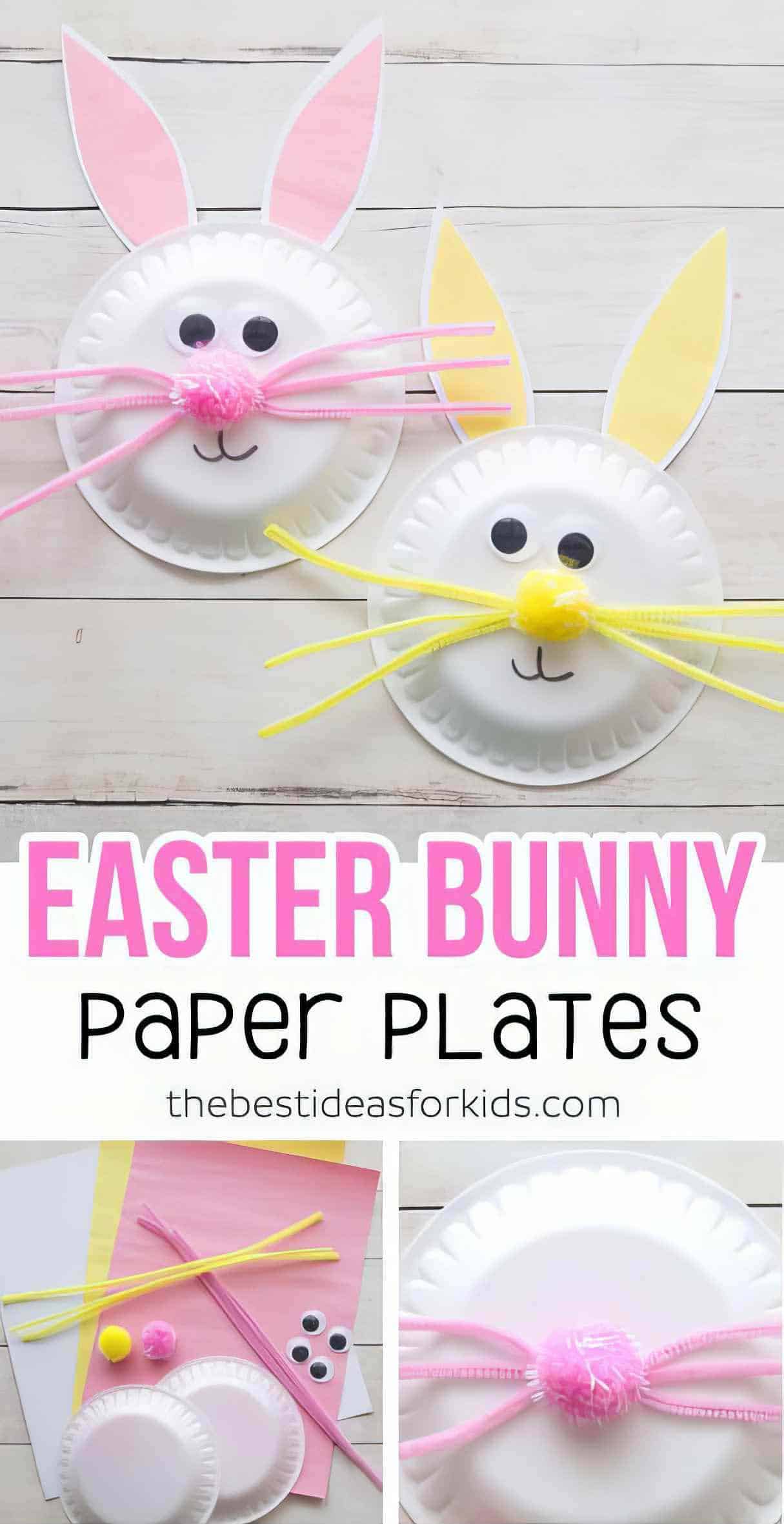 Paper Plate Easter Bunny Decoration