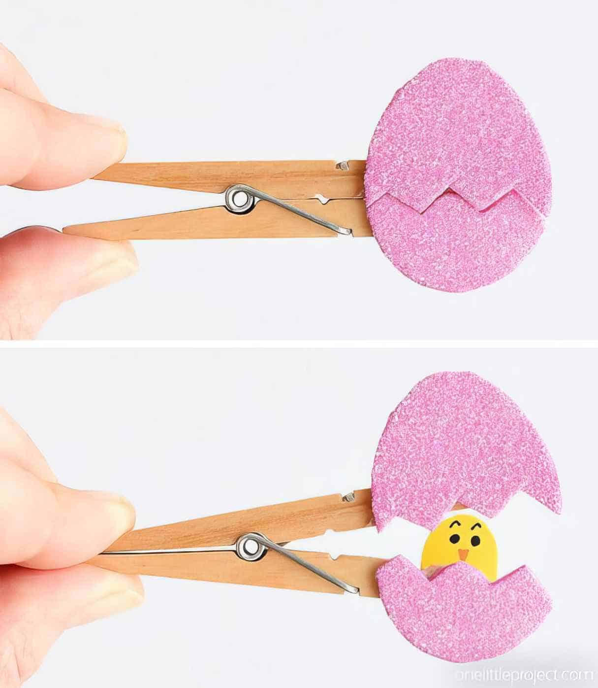 Peek-a-boo Clothespin Eggs