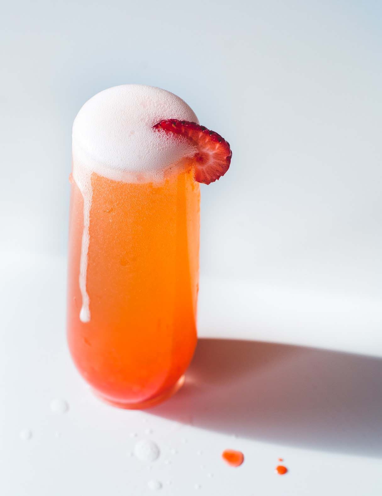 Racy Strawberry French 75 Cocktail