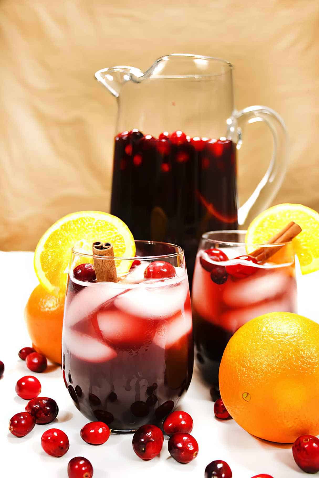 Sparkling Cranberry Sangria with Red Wine and Brandy