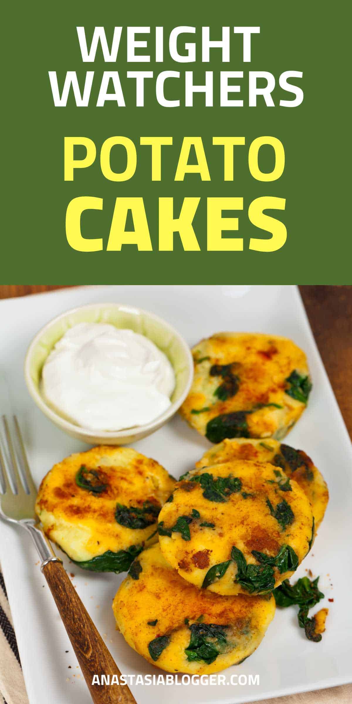 weight watchers potato cakes with spinach