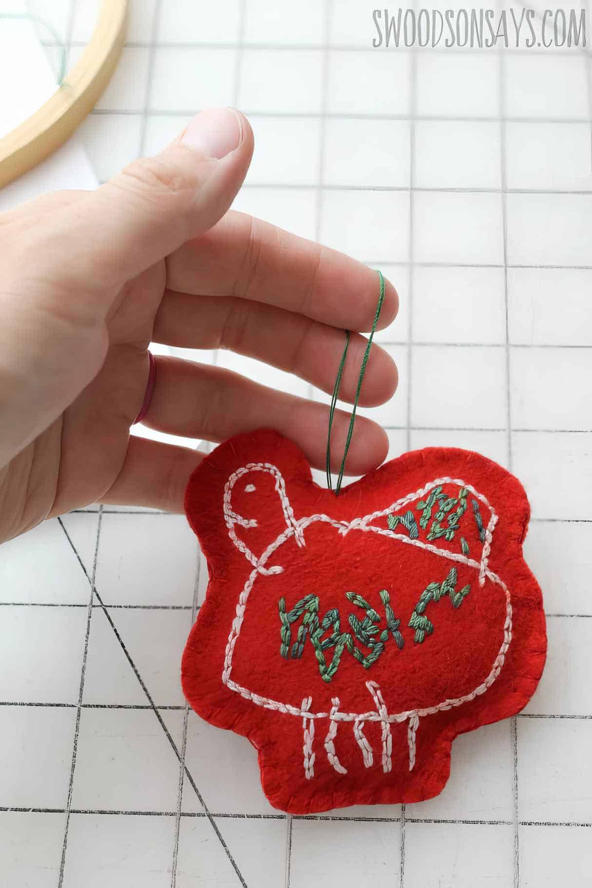 How To Turn Kids Artwork Into An Embroidered Ornament