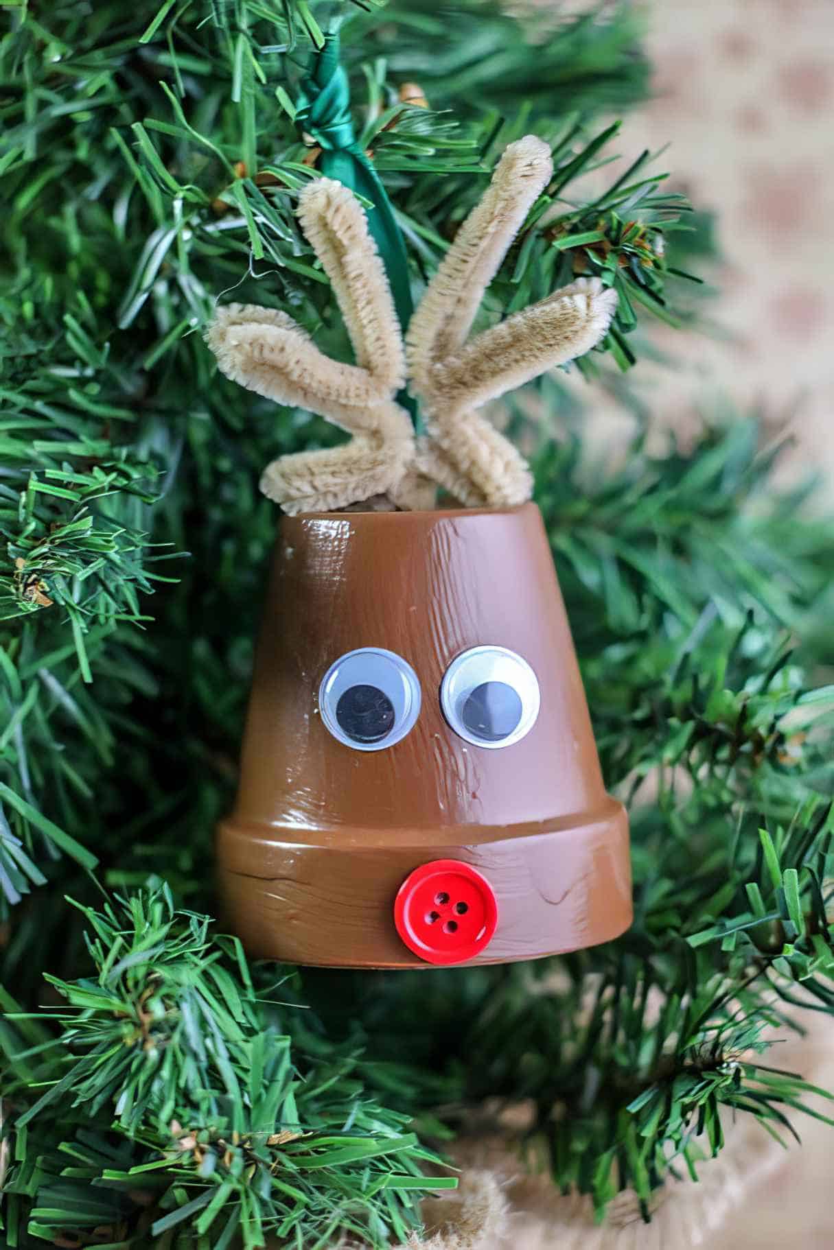 Reindeer Clay Pot Ornament Christmas Craft