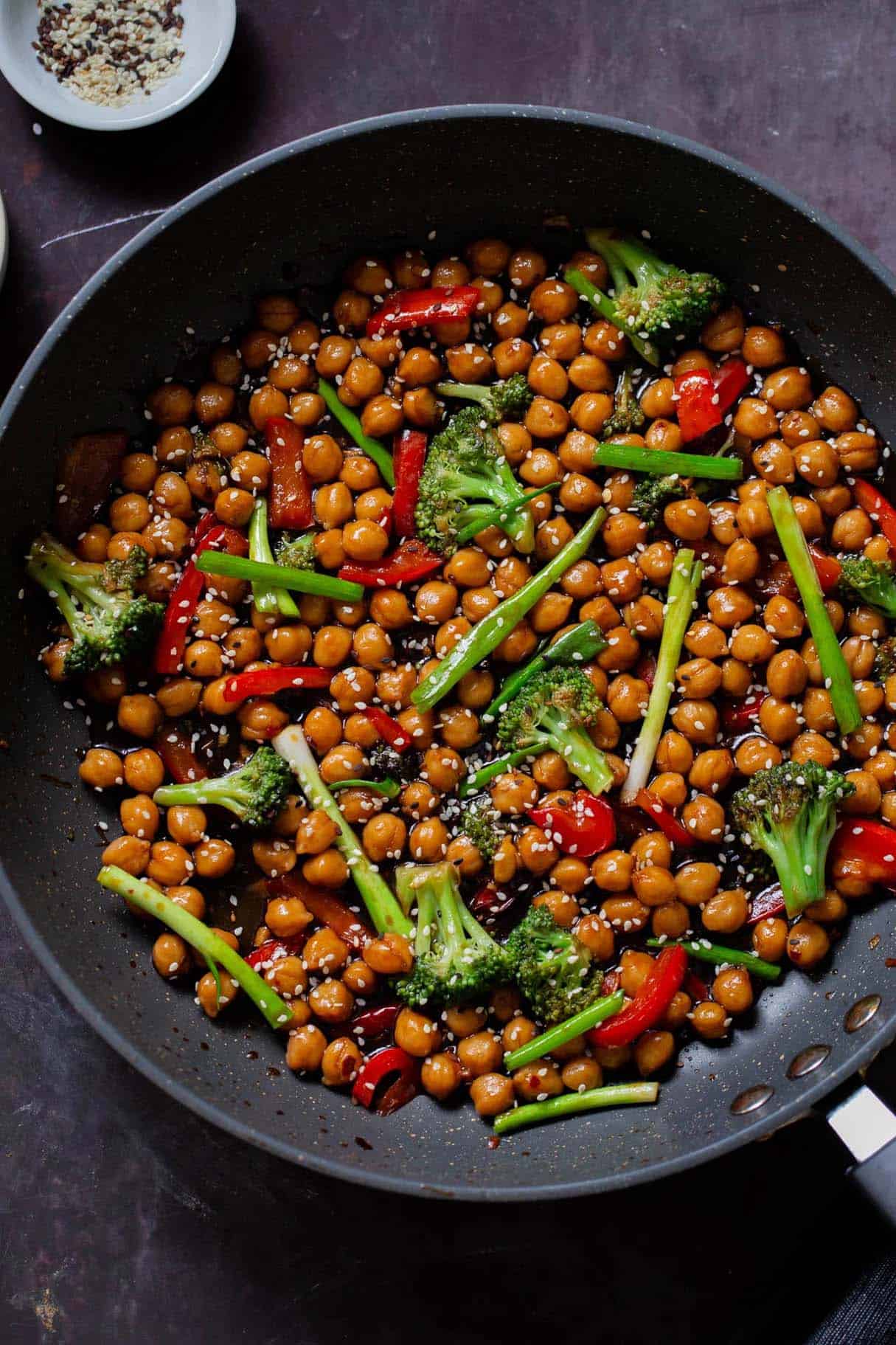 Mongolian Chickpeas (one pot, vegan, gluten-free, nut-free)