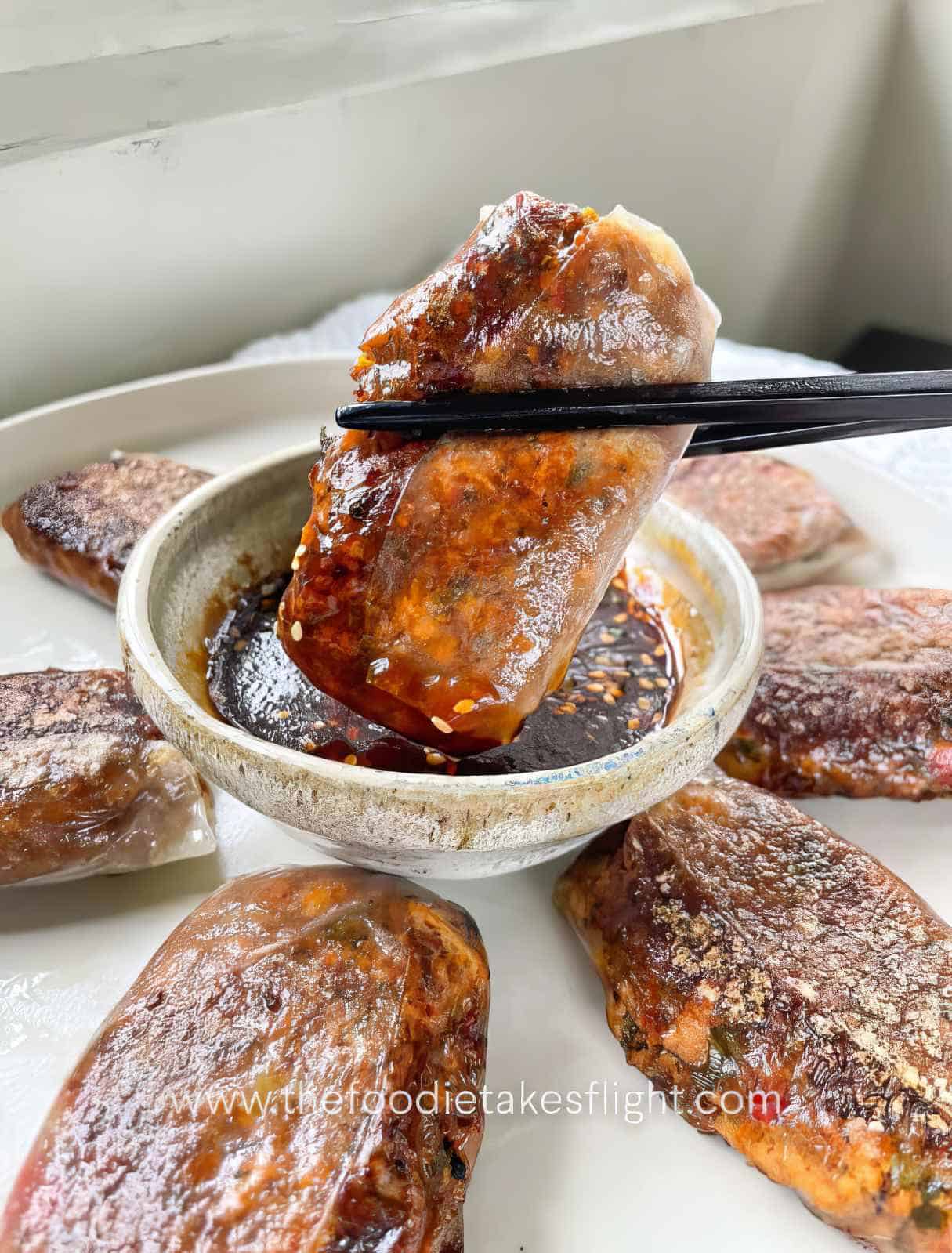 Rice Paper Dumplings with Hoisin Sauce