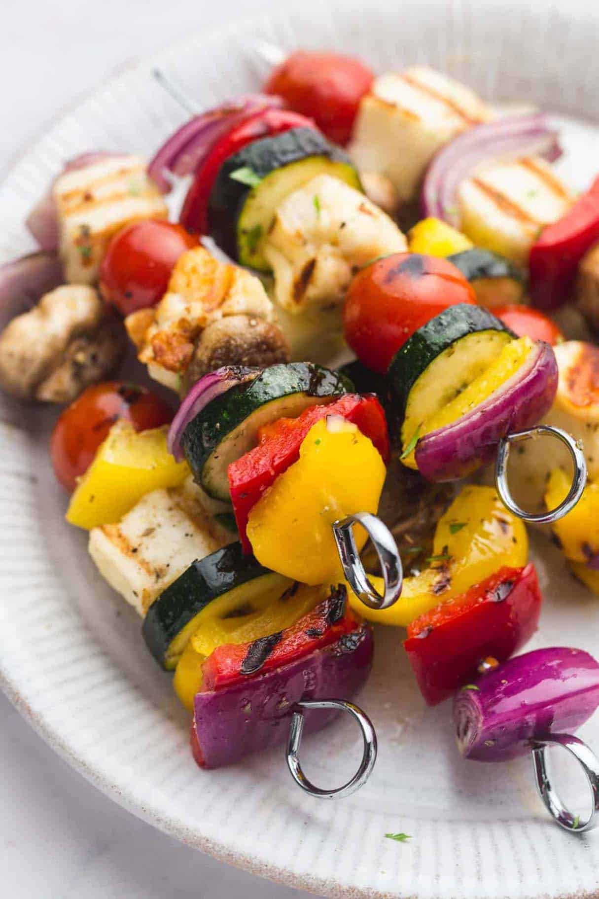 Veggie Kabobs With Halloumi