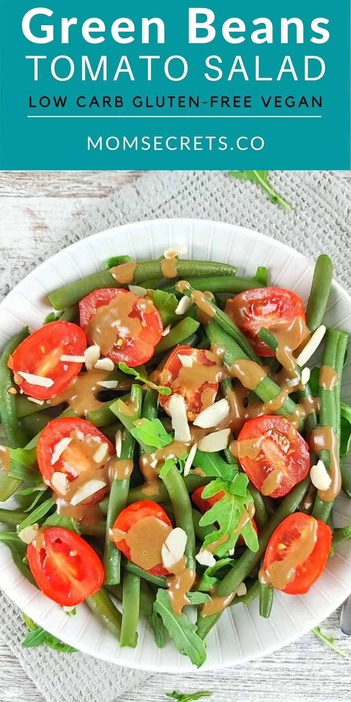 Green Bean and Tomato Salad - Low Carb, Gluten-Free & Vegan Recipe