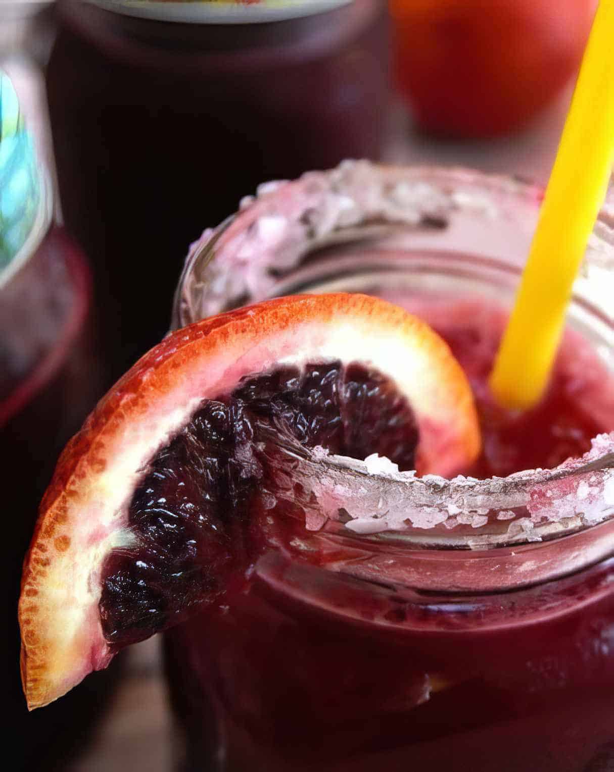 Beet Juice, Blood Orange, and Lime Slushy Virgin Margarita