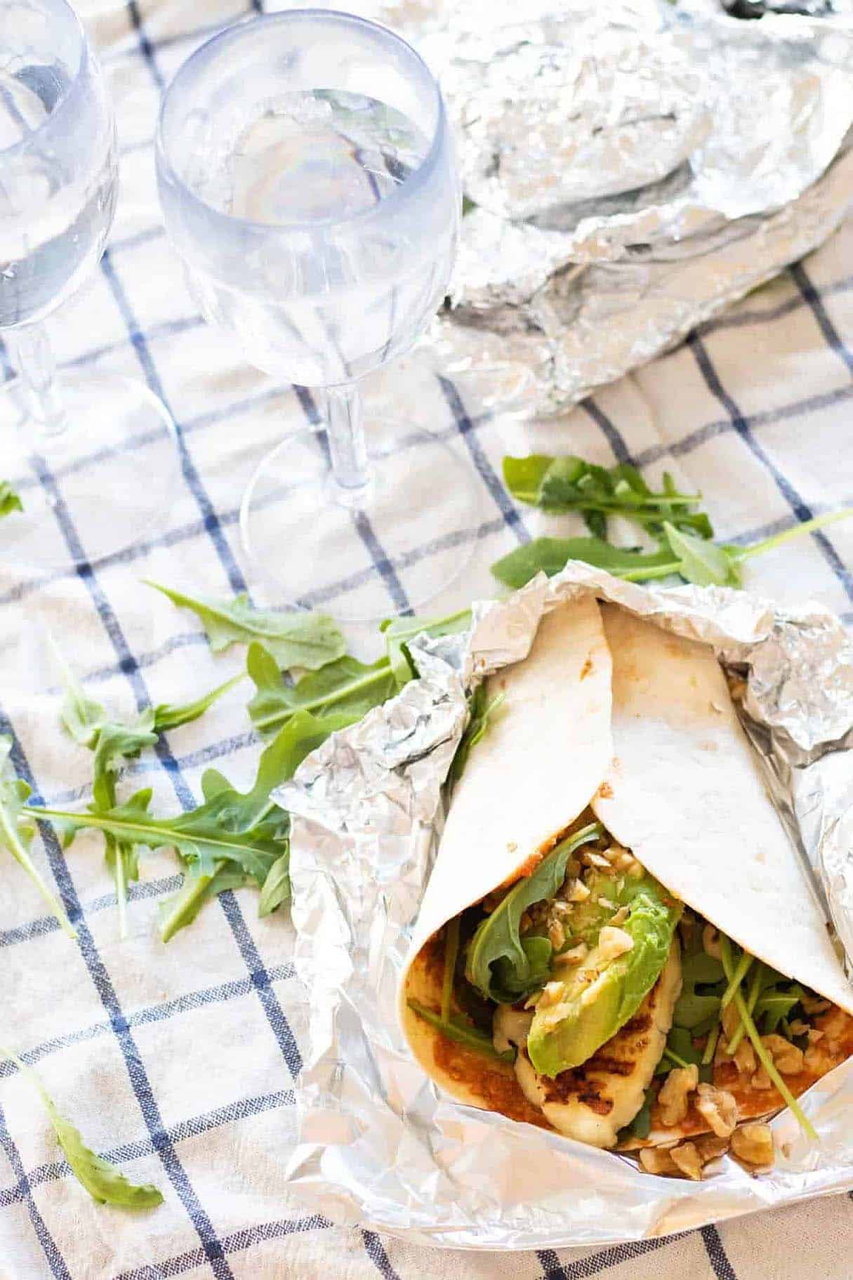 Easy Halloumi Wraps [Vegetarian]