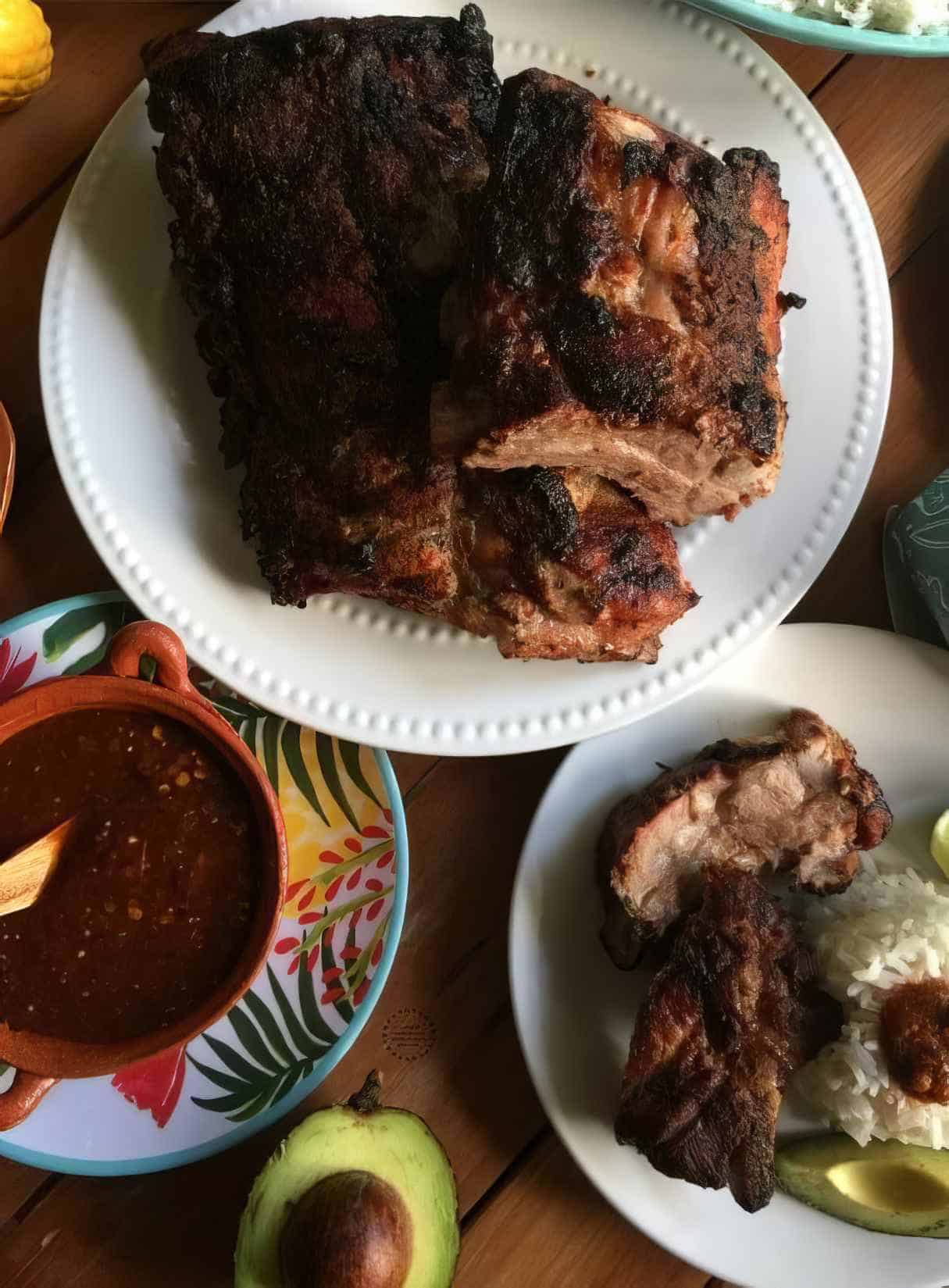 Grilled Cuban Style Pork Ribs Feast