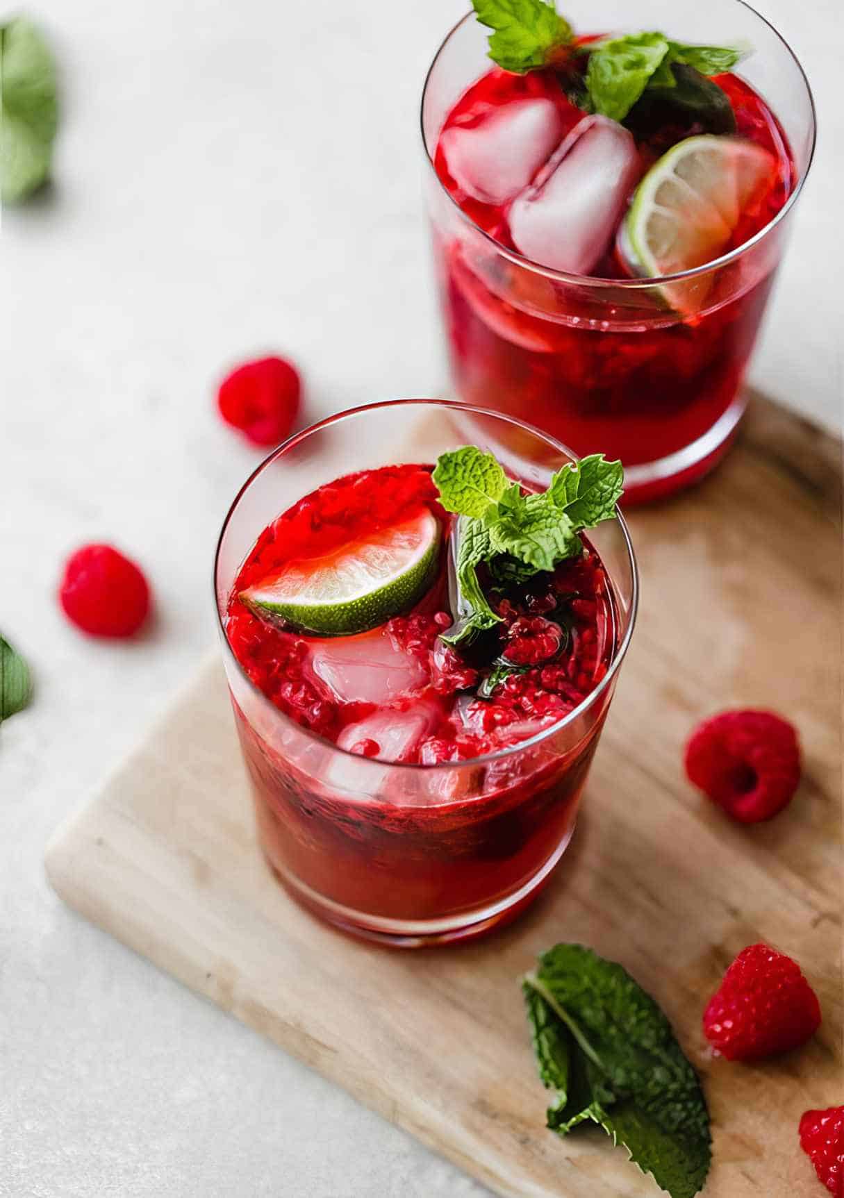 Raspberry Mojito Mocktail
