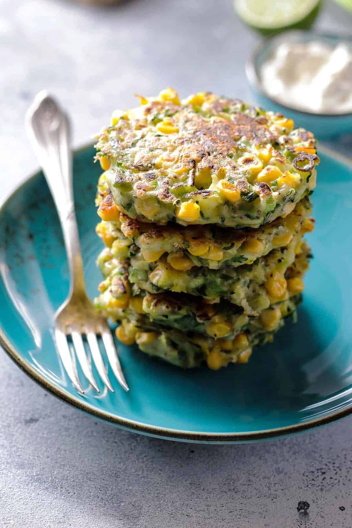 Vegan Zucchini Corn Fritters