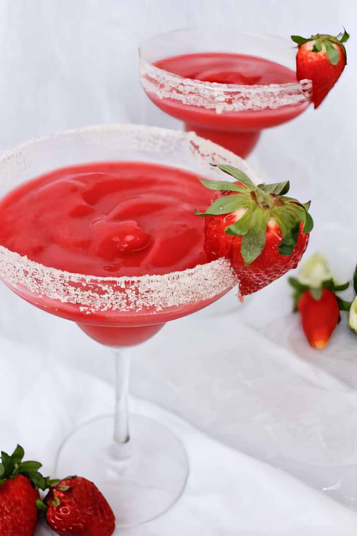 Frozen Strawberry Rhubarb Margaritas