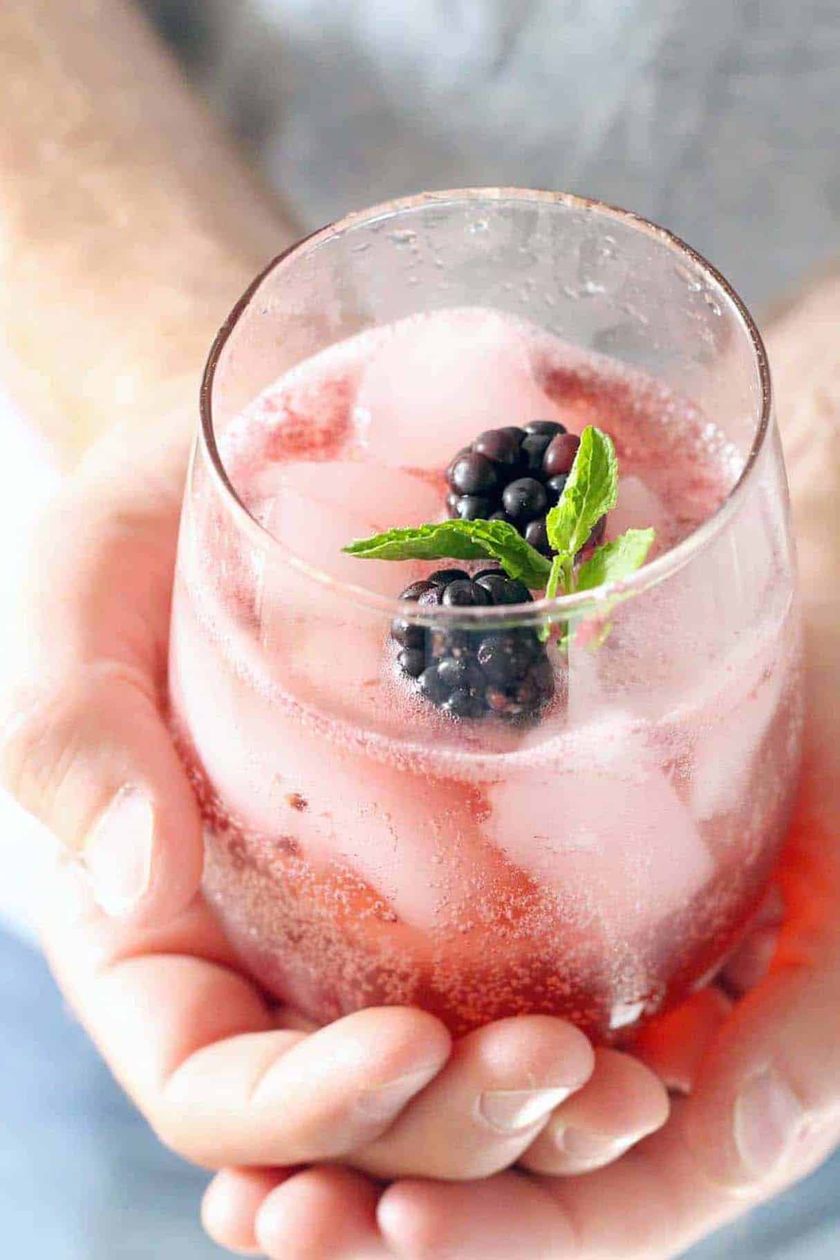 Honey Blackberry Mint Mocktails