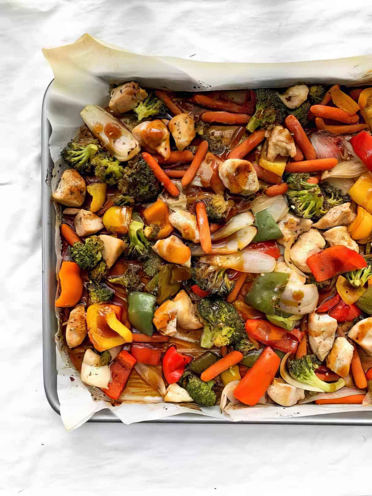 Sheet Pan Honey Garlic Chicken & Veggies