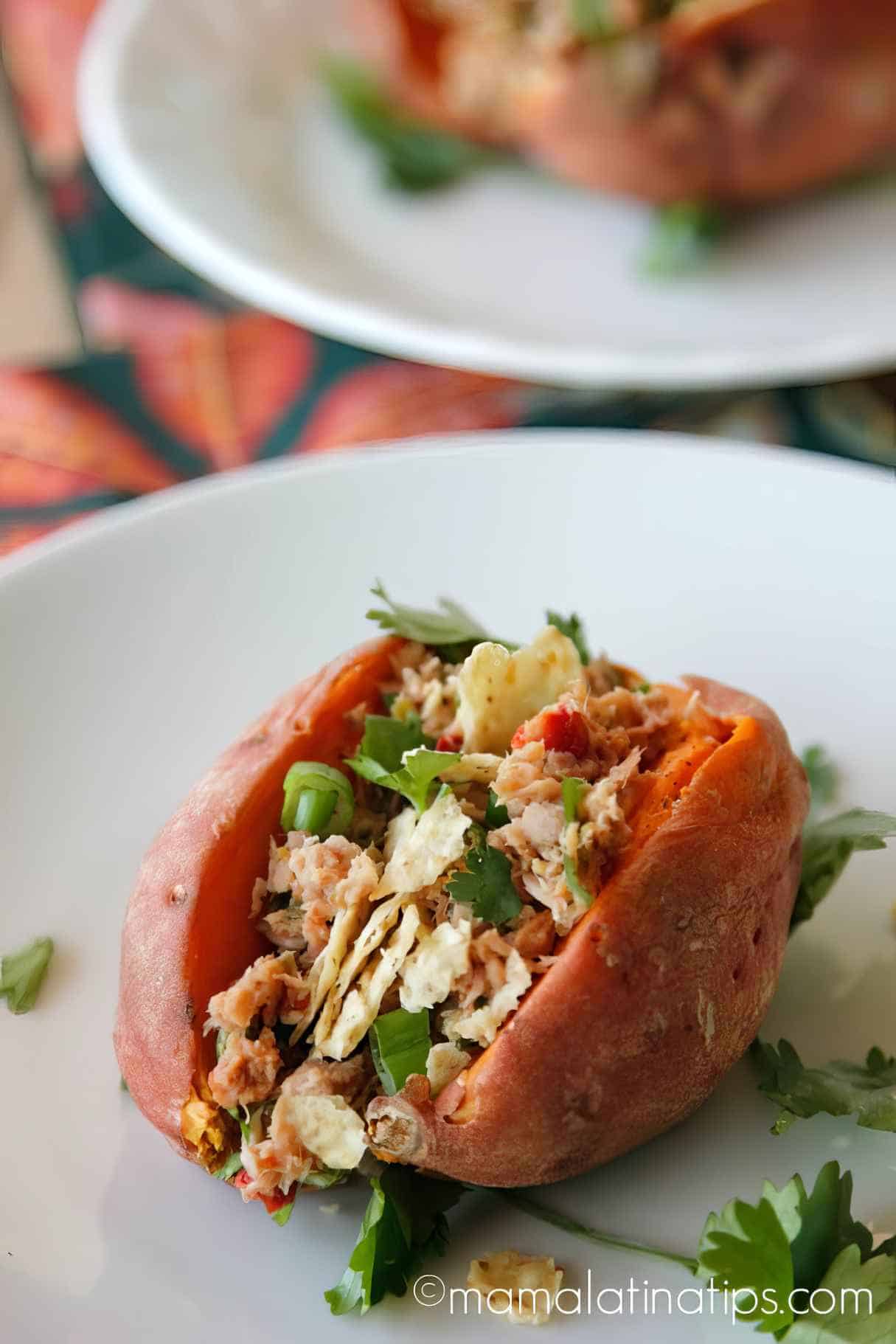 Tuna Stuffed Sweet Potatoes