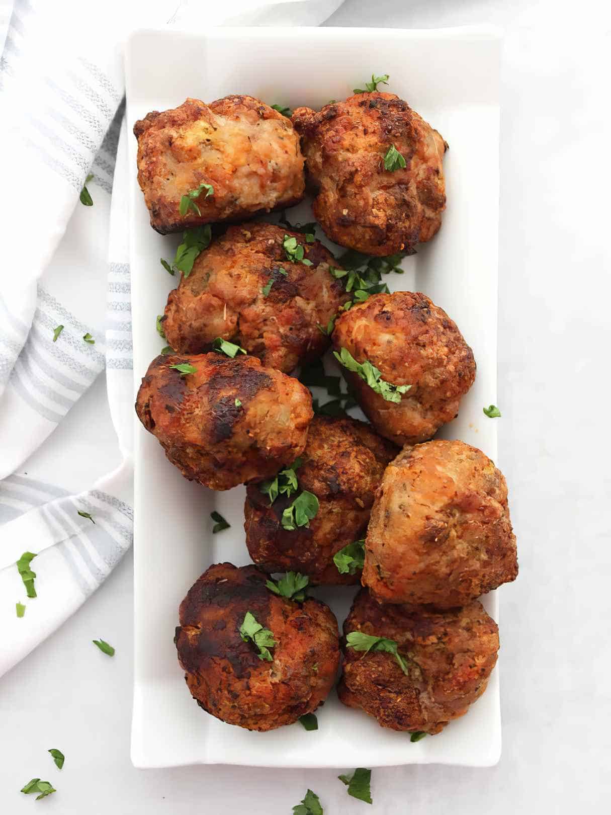 Air Fryer Turkey Meatballs (Italian Style)