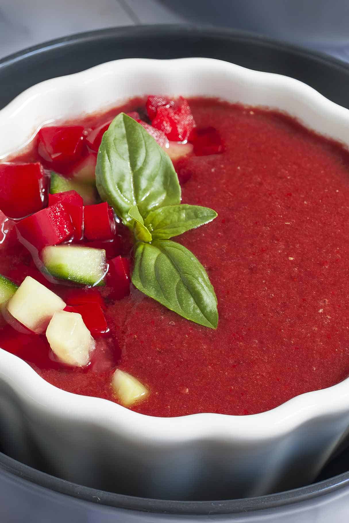 Cold Watermelon Soup in Gazpacho Style