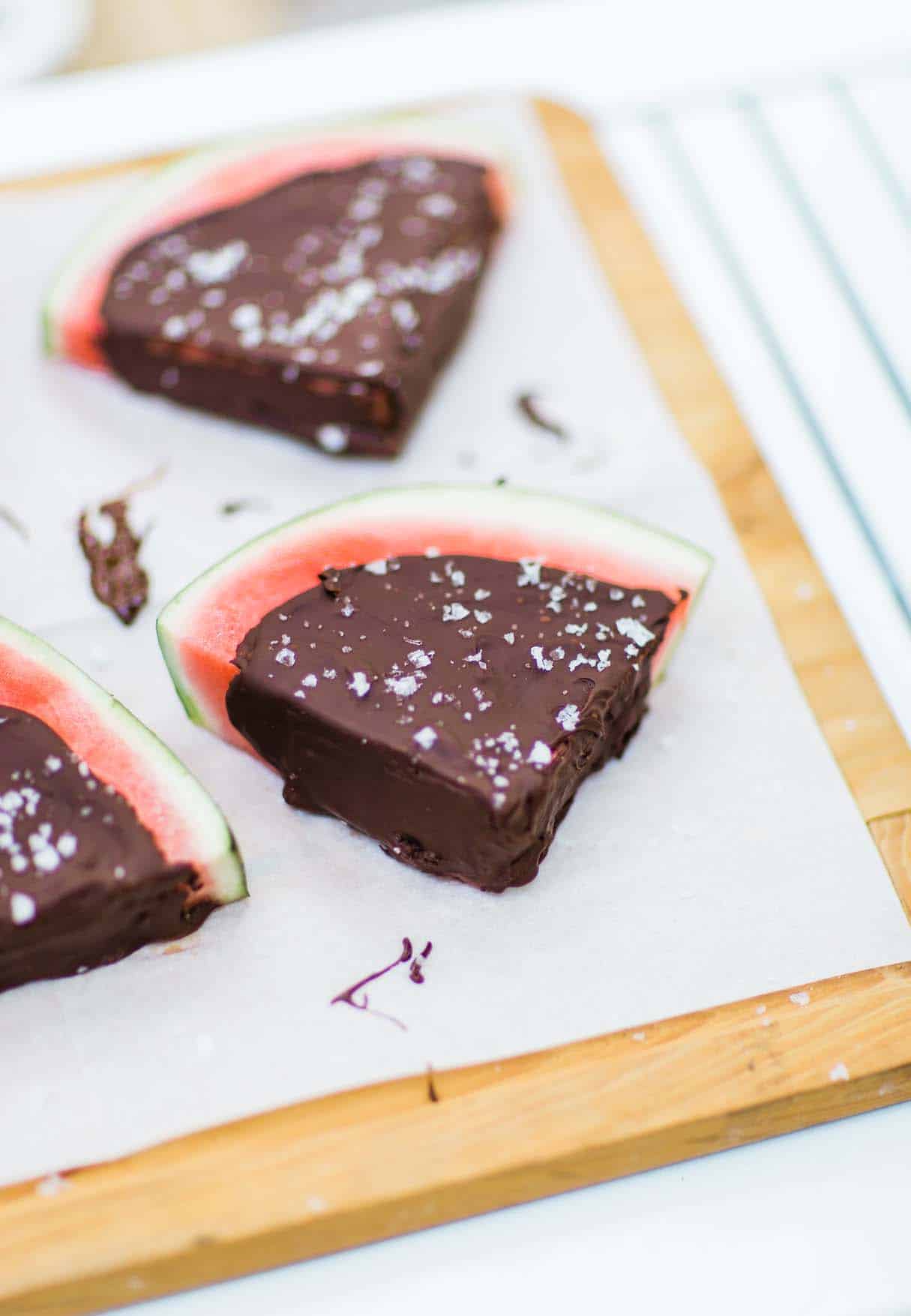 Salted Dark Chocolate Watermelon Slices