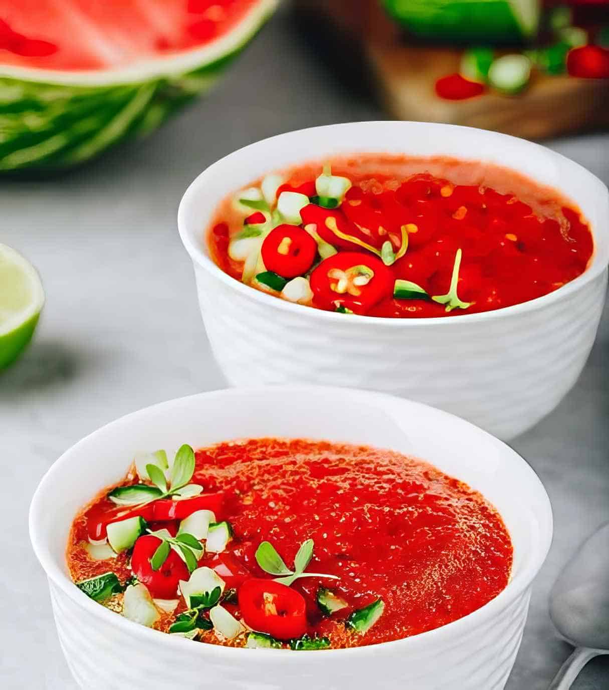 Watermelon Gazpacho Recipe [Easy Summer Soup]