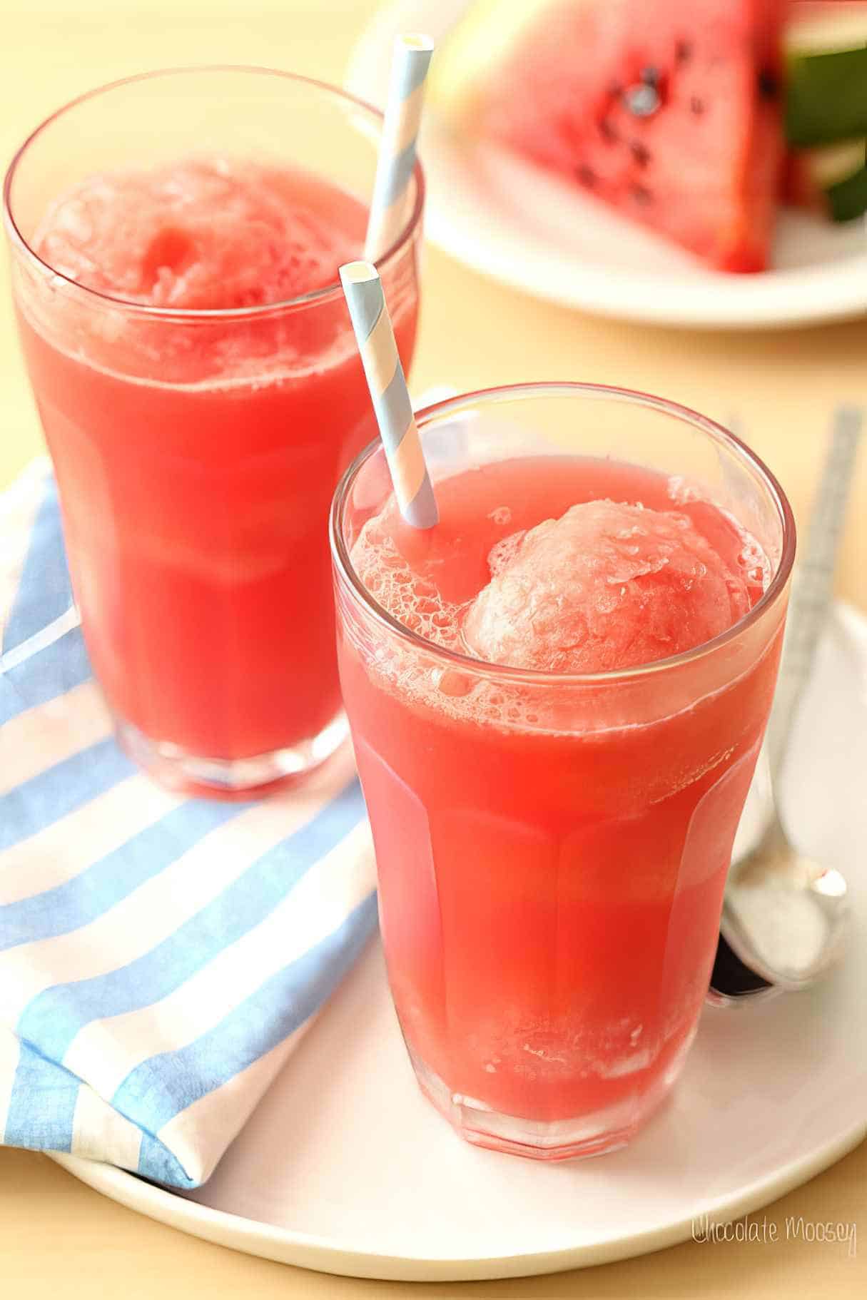 Watermelon Sorbet Floats