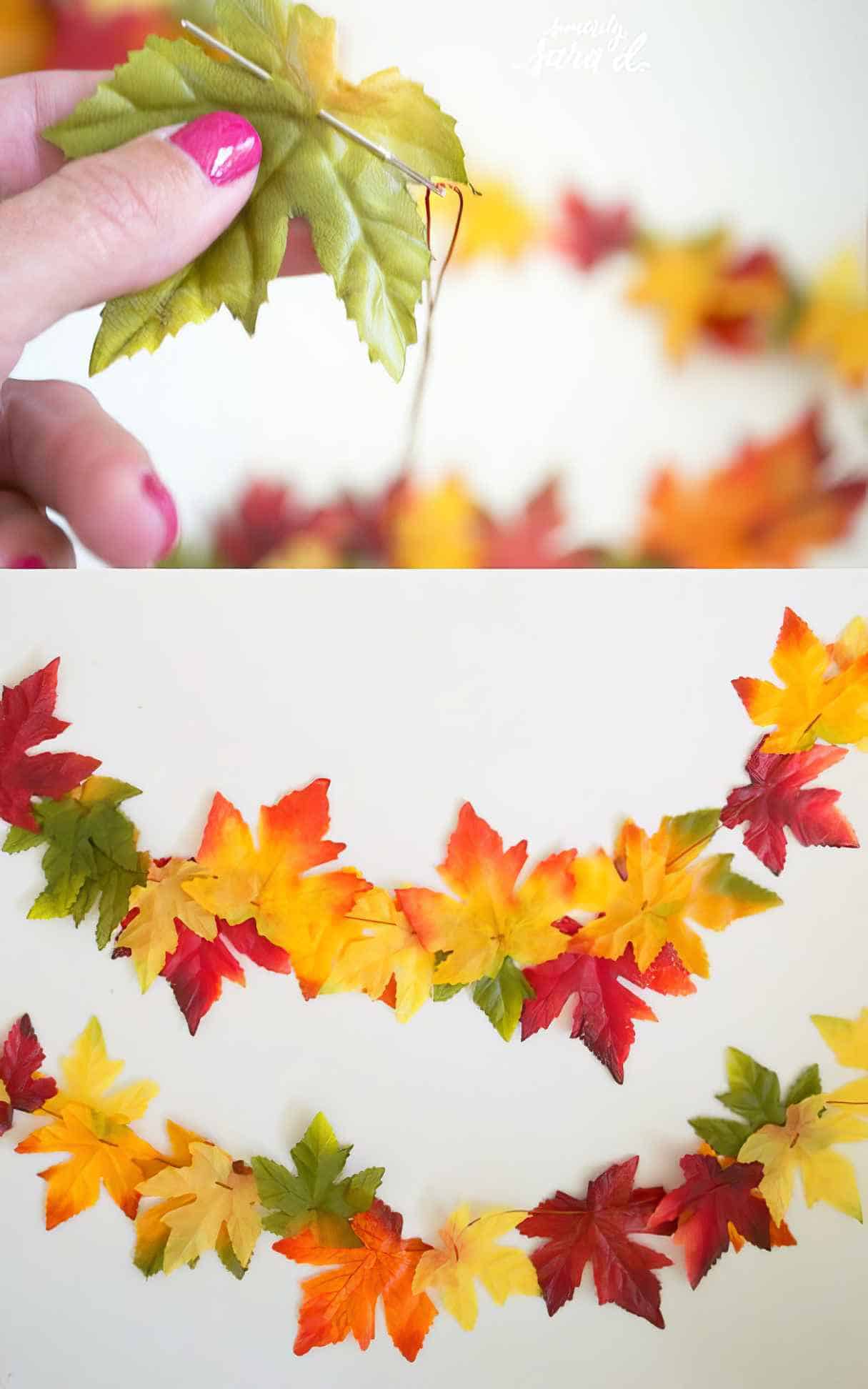 DIY Fall Leaf Garland - Use Real or Faux Leaves