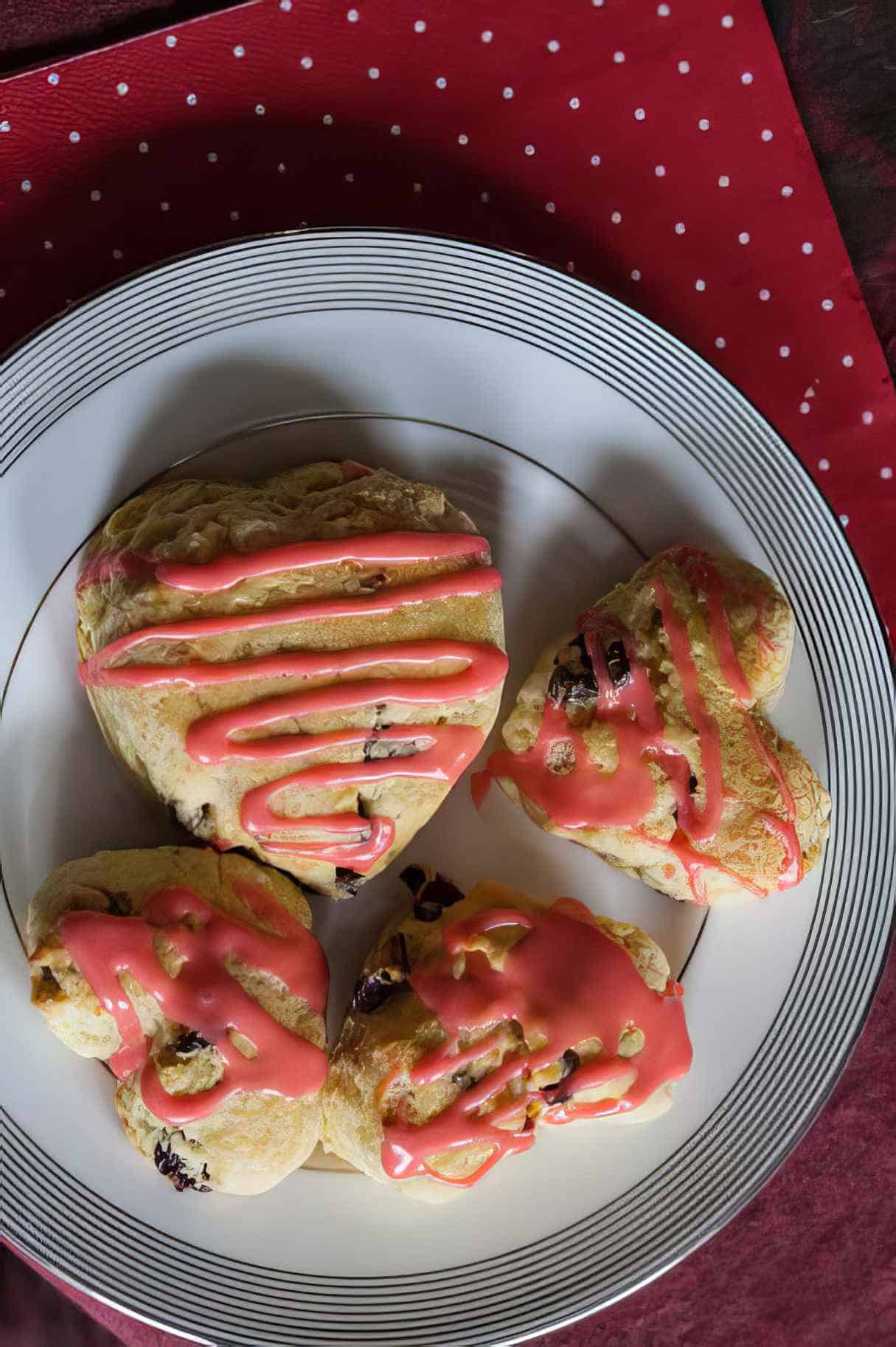 Cherry Lime Scones, Heart-shaped for Valentine’s