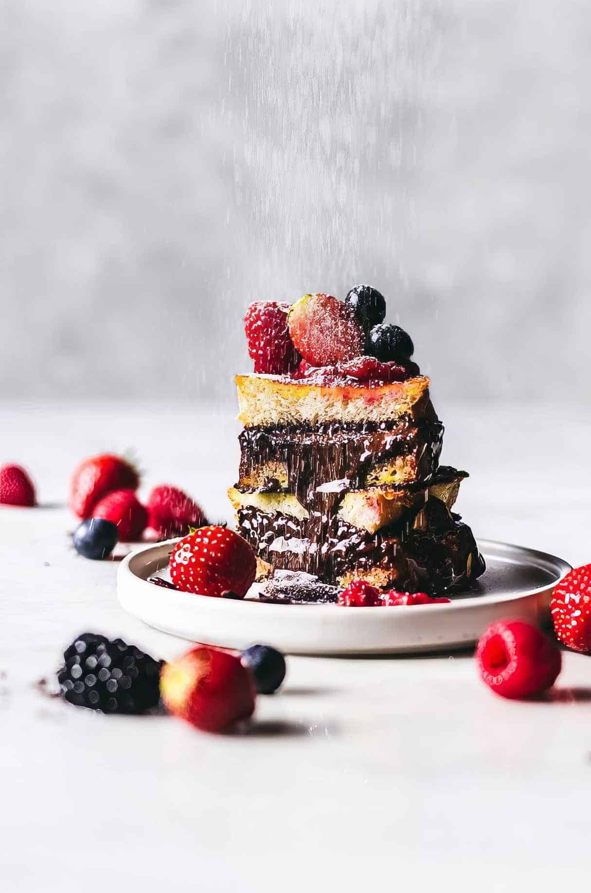 Nutella & Dark Chocolate Stuffed French Toast