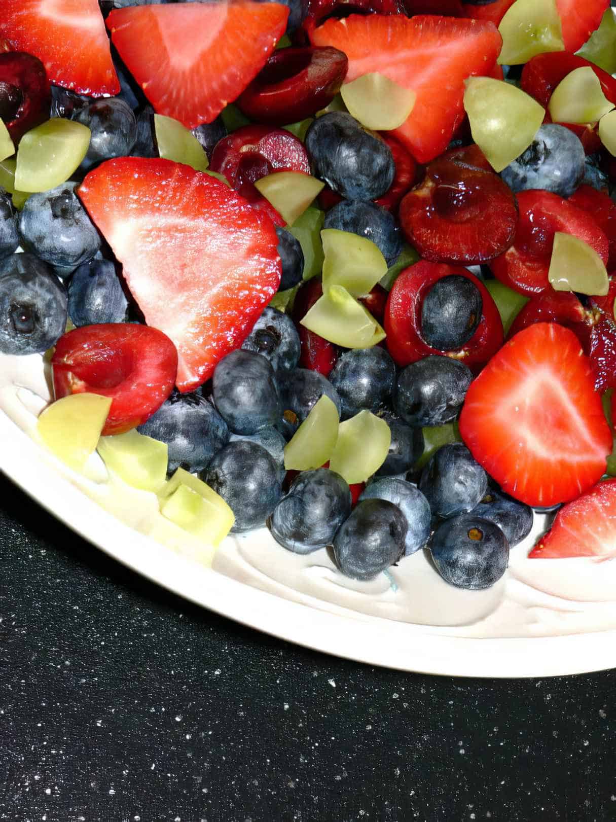 Strawberry Salad With Cherries and Blueberries