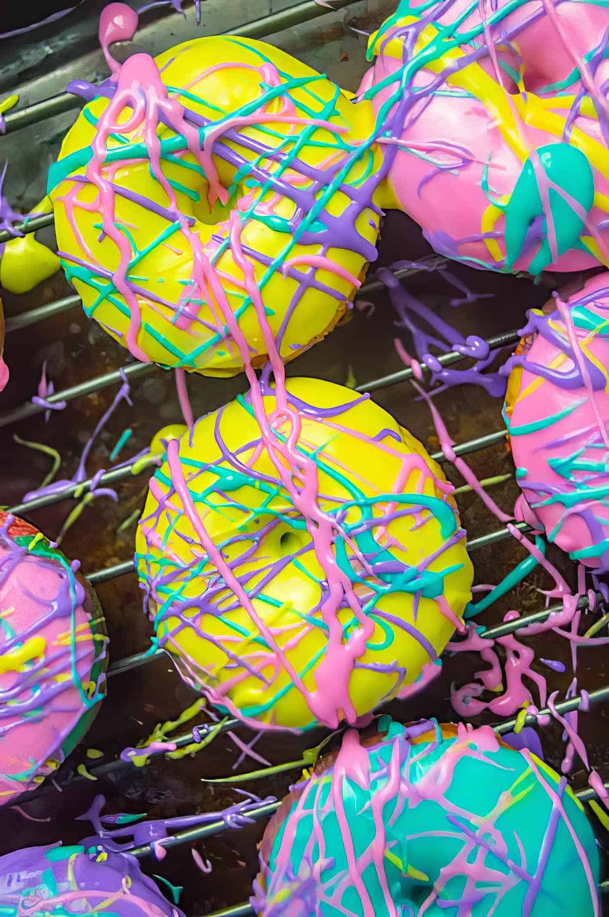 Super Easy Colorful Unicorn Cake Donuts