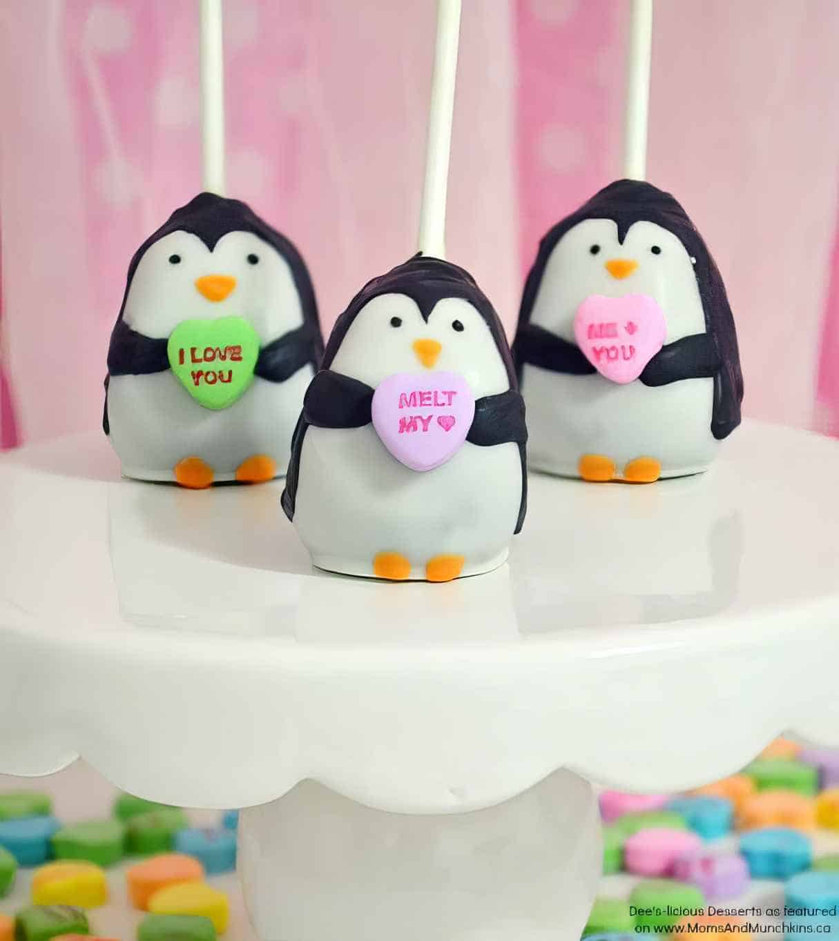 Valentine Penguin Cake Pops