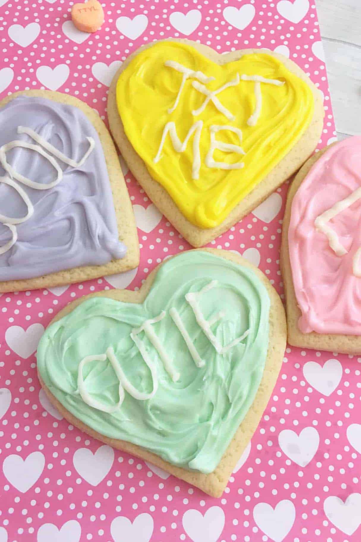 Valentines Day Conversation Heart Cookies
