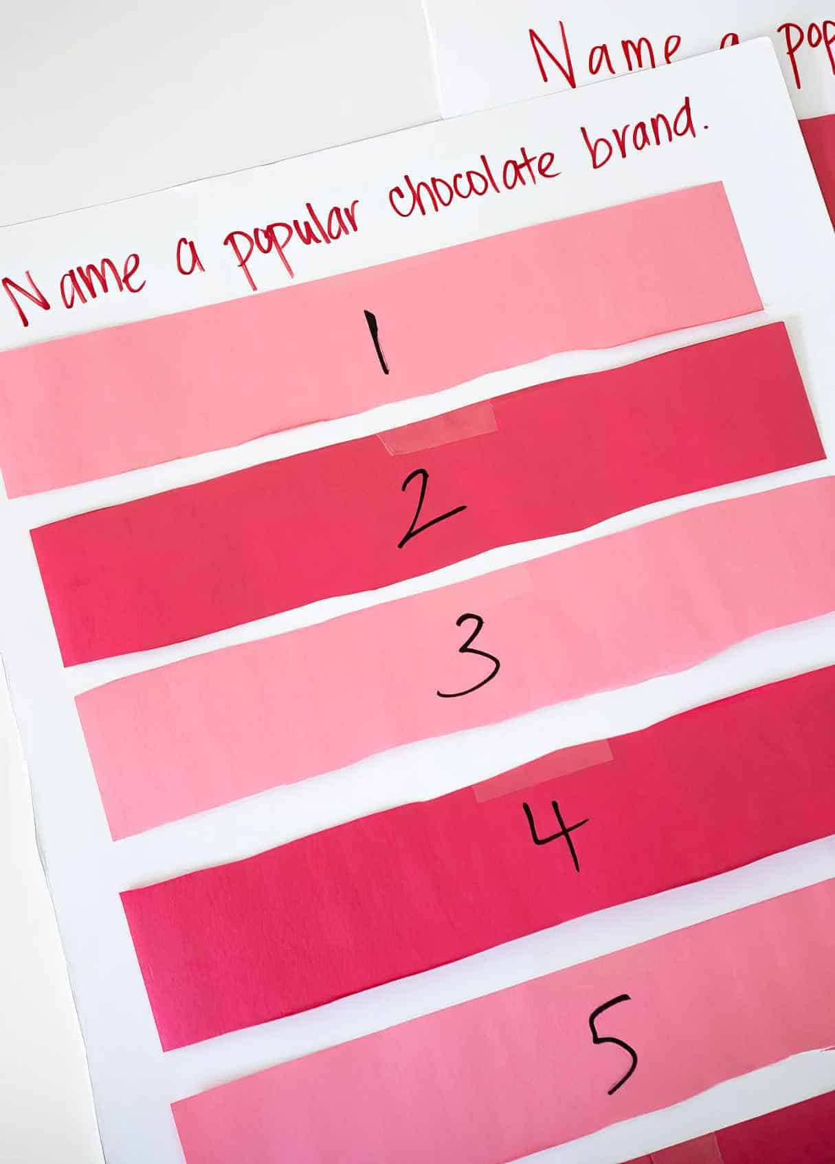 Valentine’s Day Game - Family Feud Questions