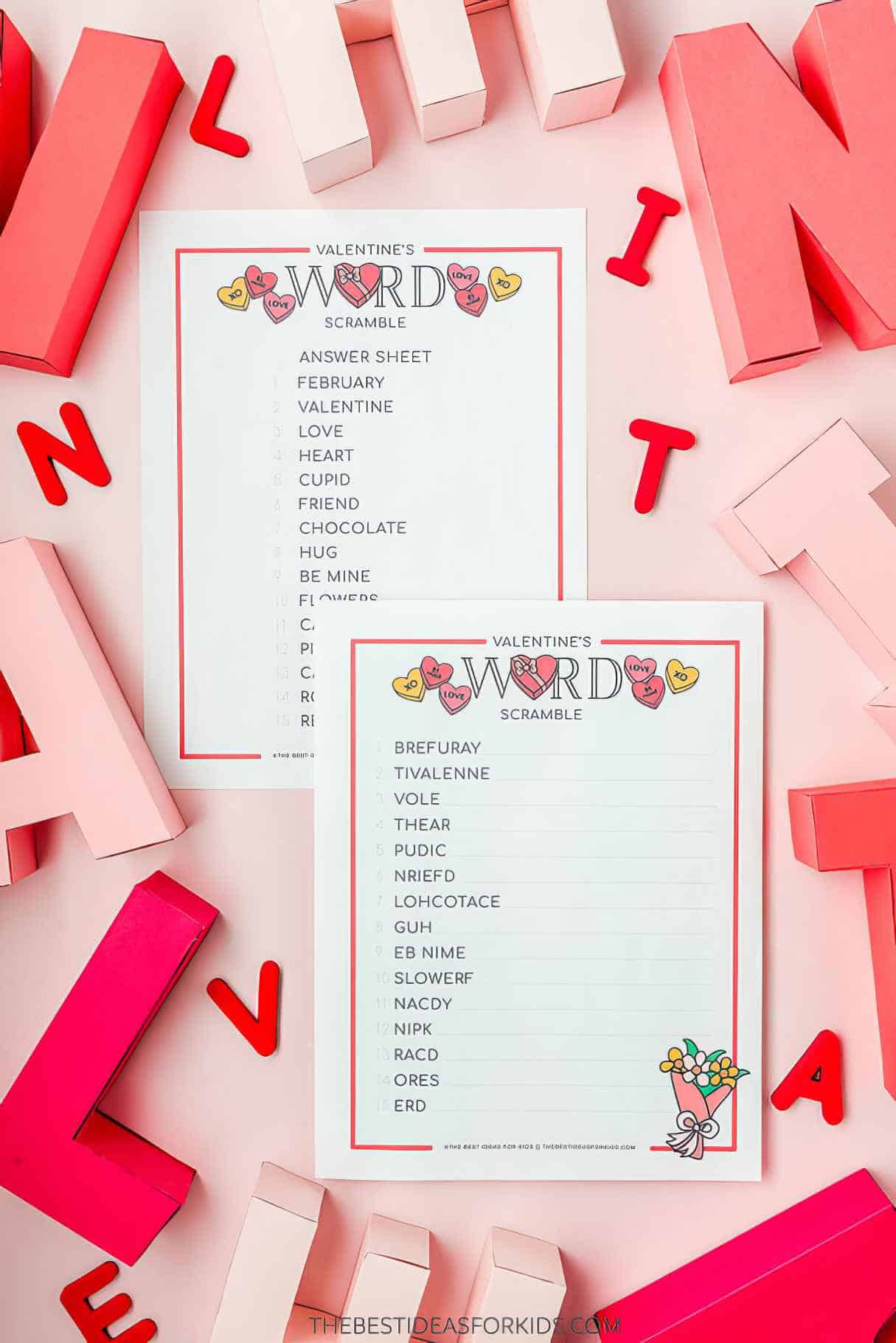 Valentine’s Day Word Scramble - Fun and Simple Valentine’s Day Idea