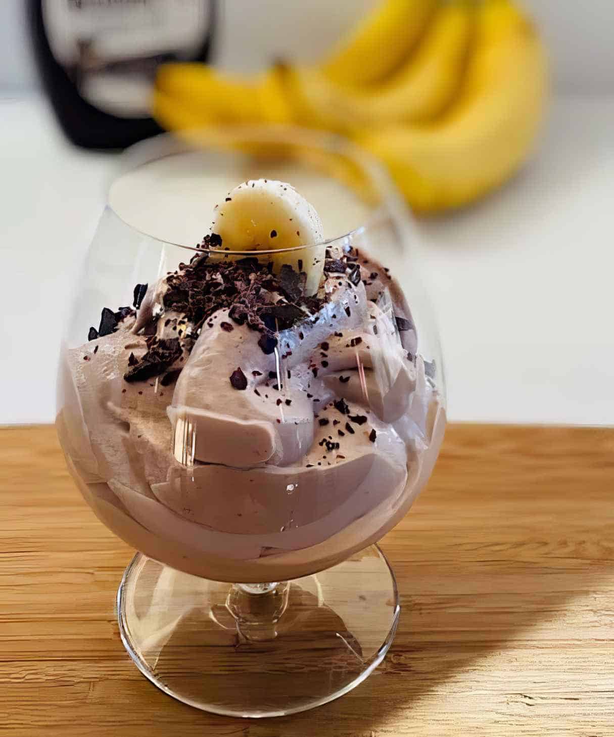 Low Calorie Chocolate Peanut Butter Banana Mousse