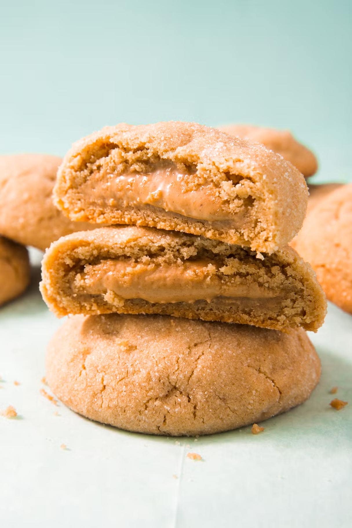 Peanut Butter Cookies with a Creamy Peanut Butter Center
