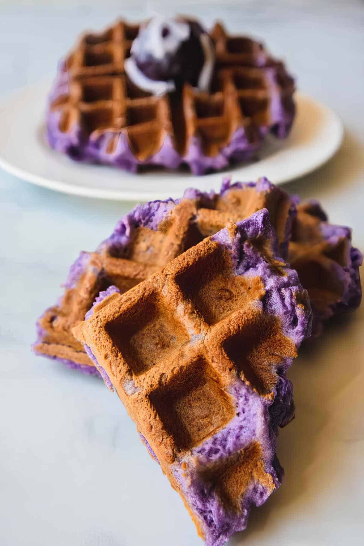 Ube Mochi Waffles