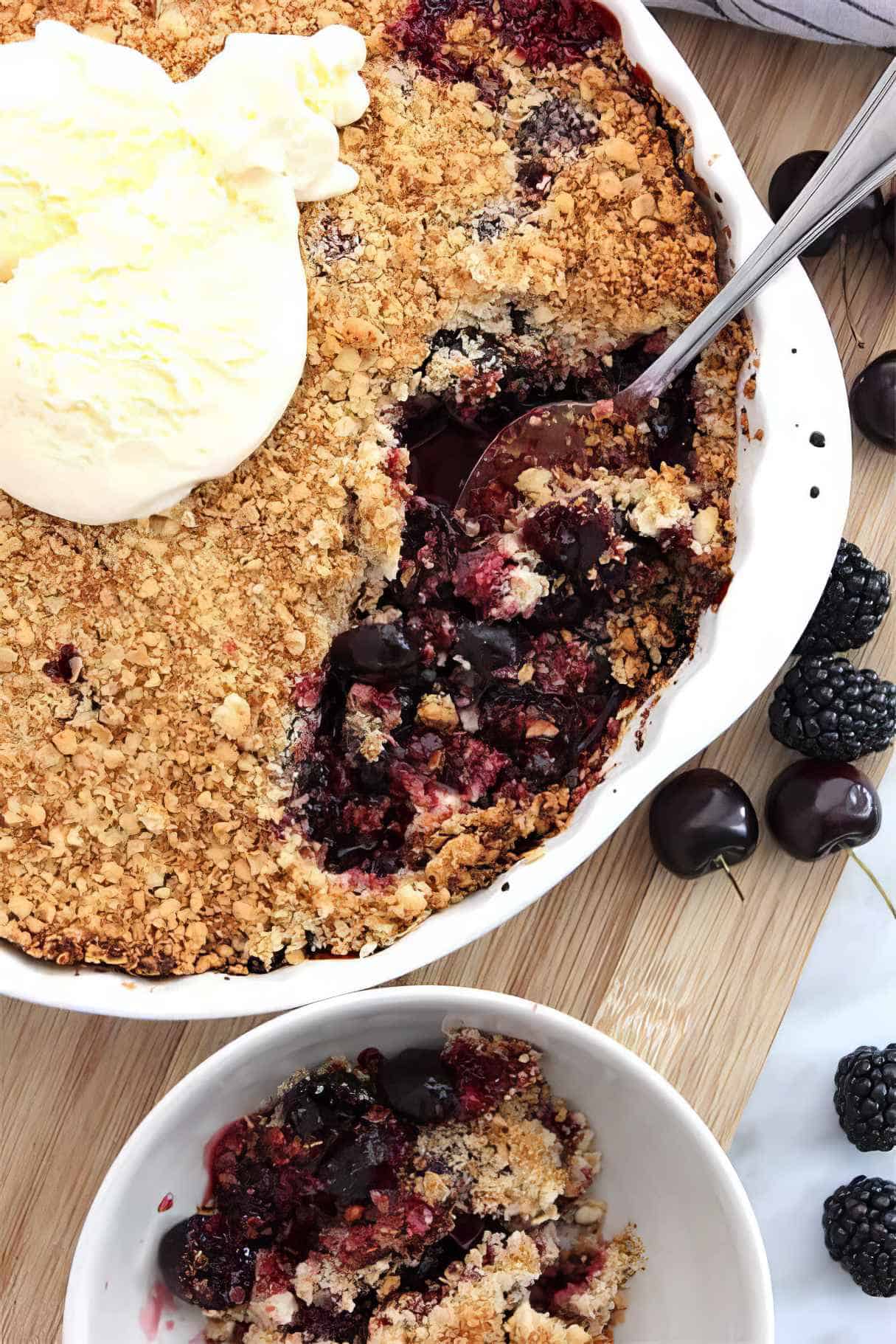 Blackberry and Cherry Crumble