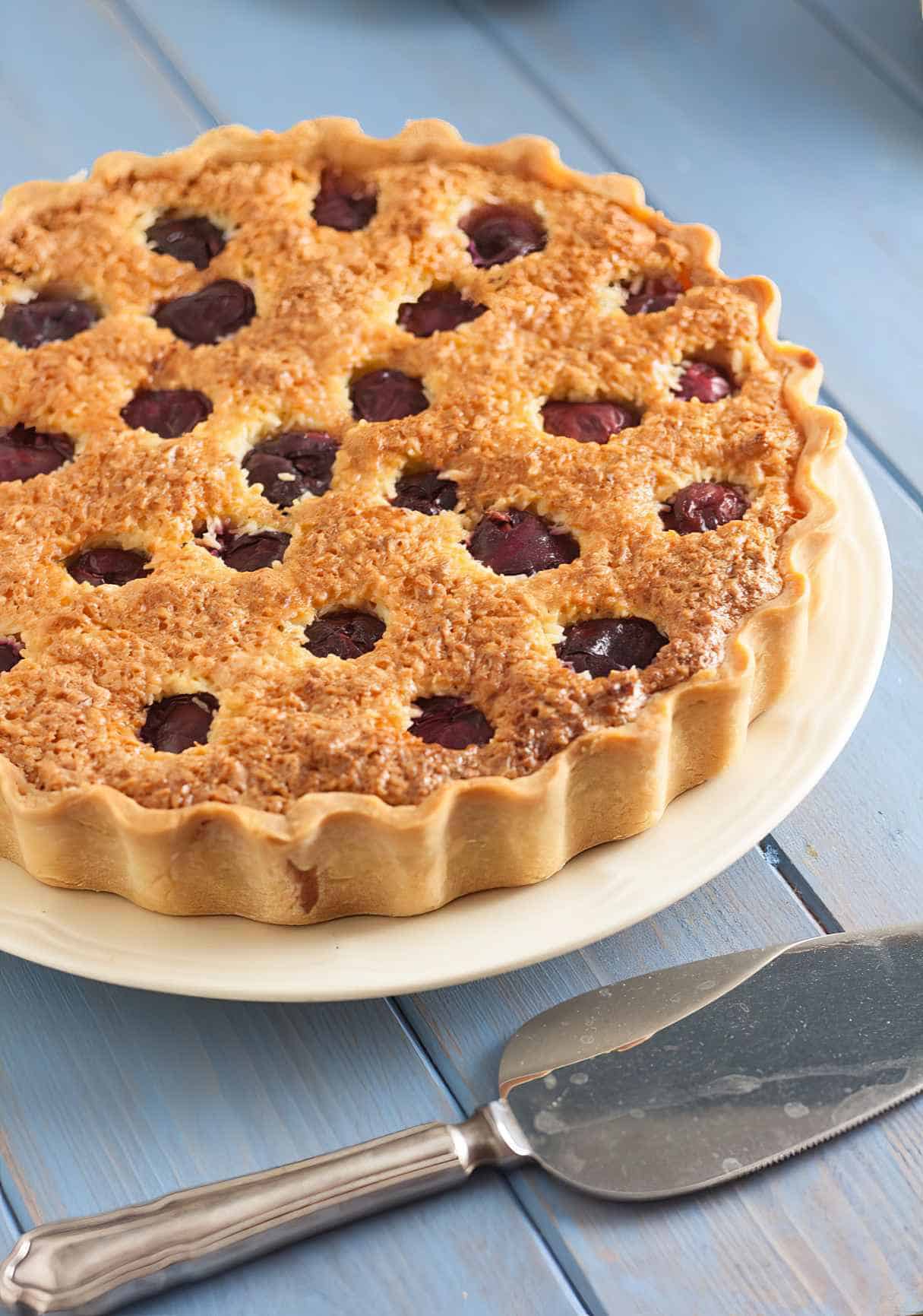 Cherry and Coconut Bakewell Tart