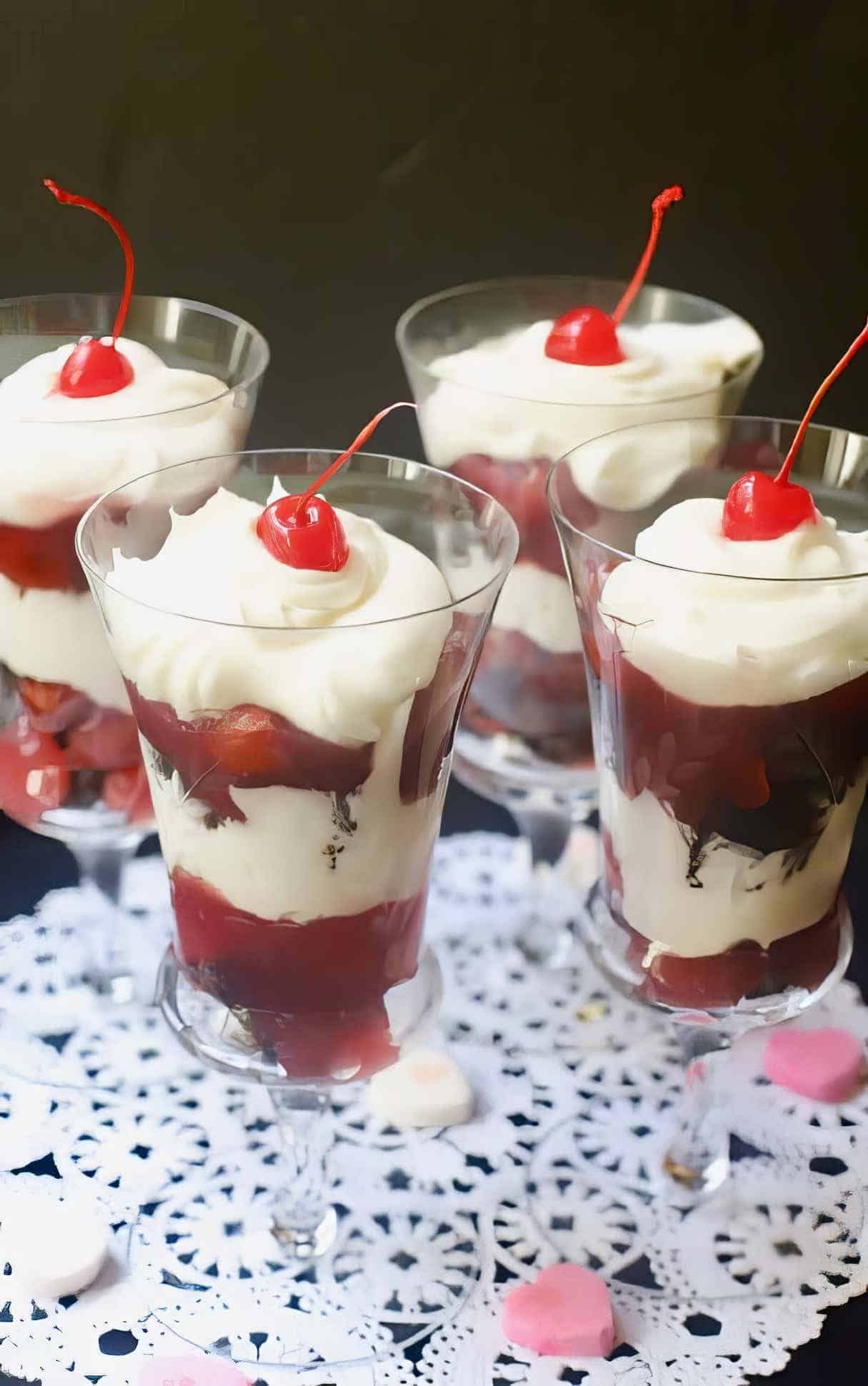 Chocolate Cherry Brownie Parfaits