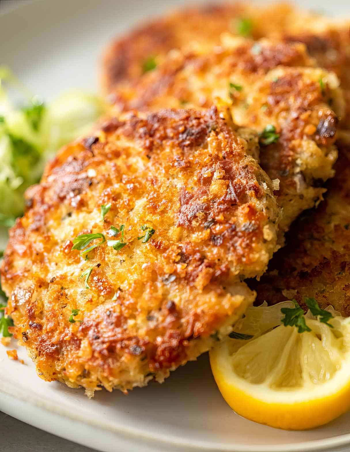 Crispy Lemon Parmesan, Garlic & Herb Tuna Patties