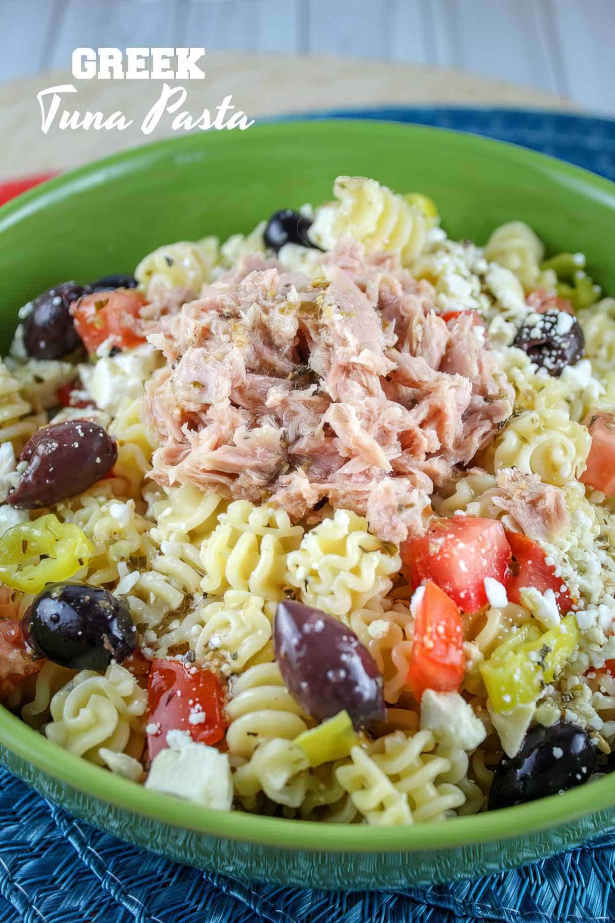 Greek Tuna Pasta Salad