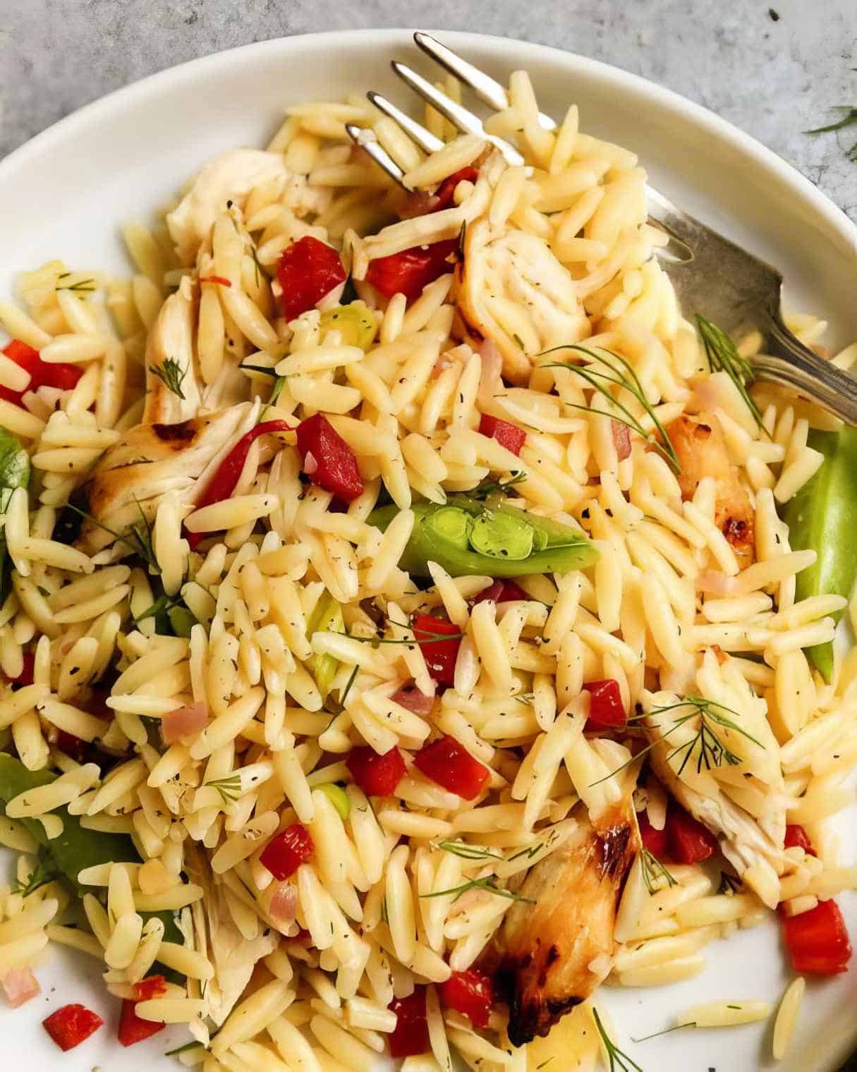 Grilled Chicken and Lemon Orzo Pasta Salad