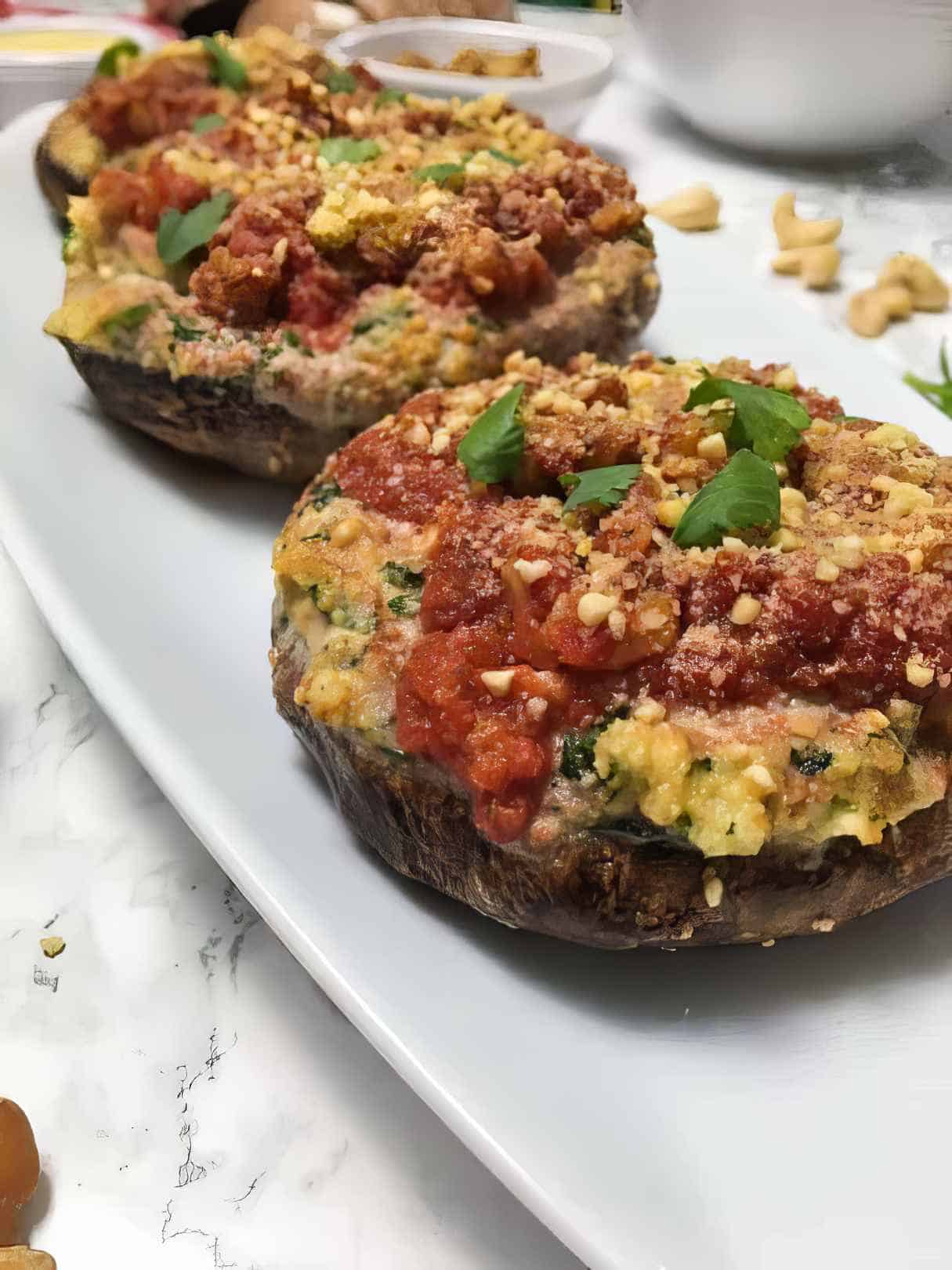 Lasagna Stuffed Portobello Mushrooms [Vegan + GF + Oil Free]