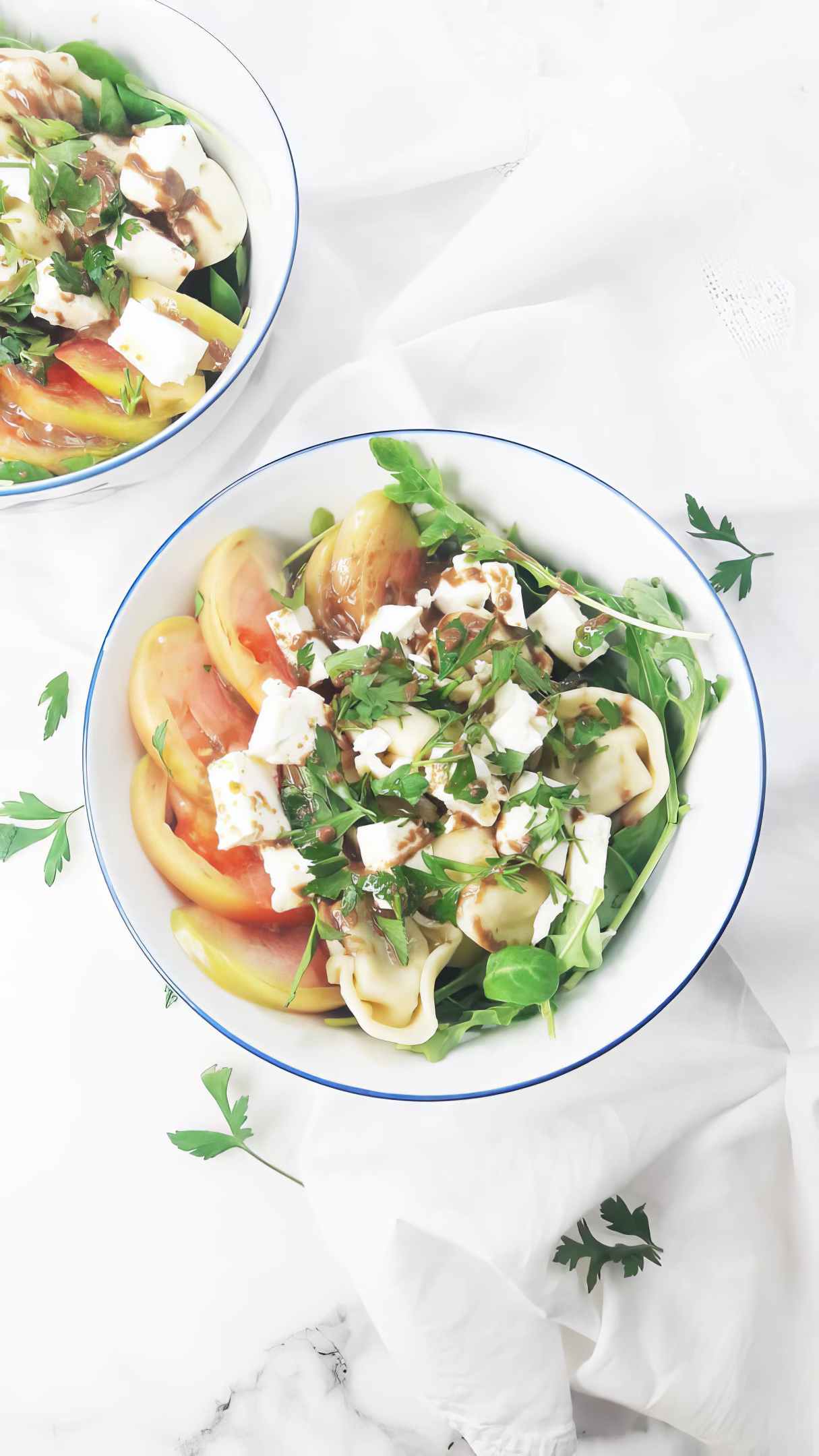 Tomato Feta Tortellini Salad