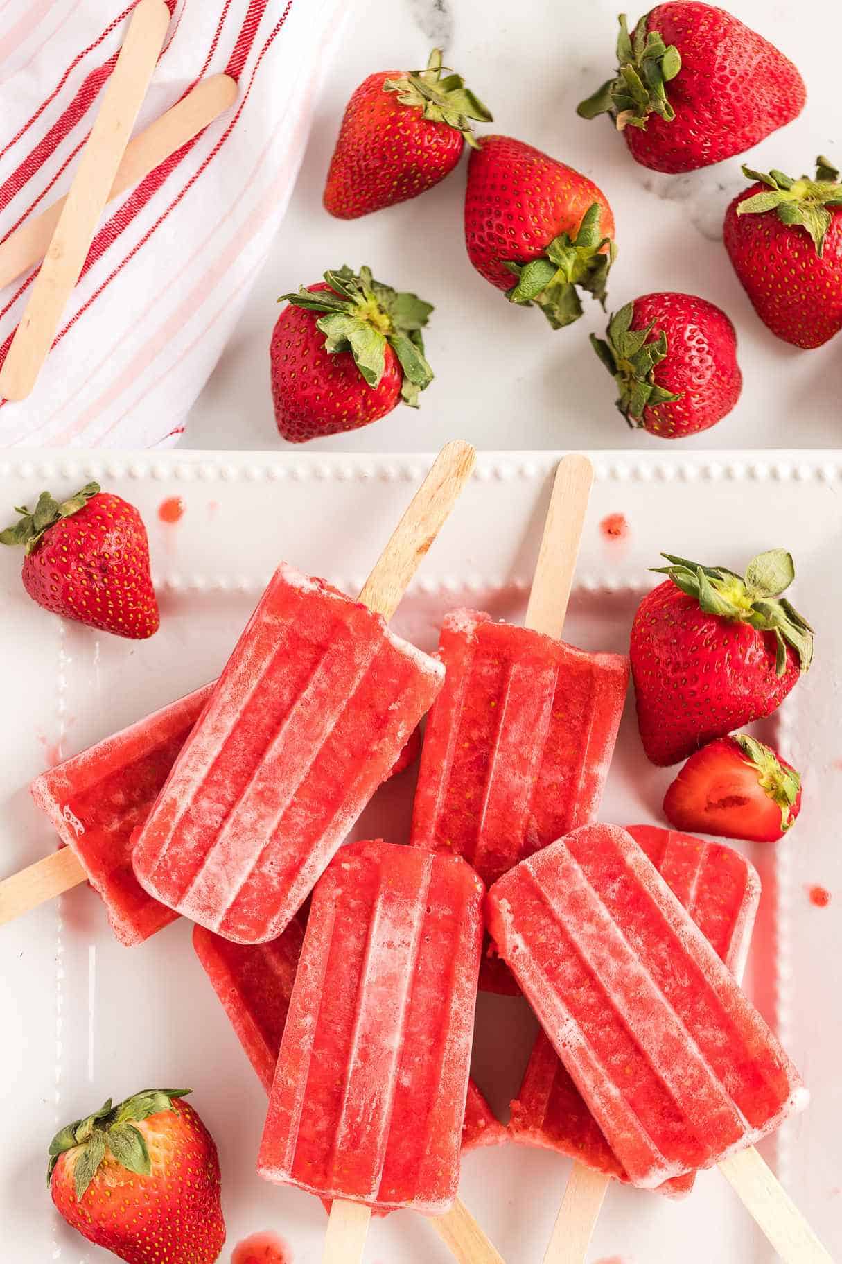 Homemade Strawberry Popsicles