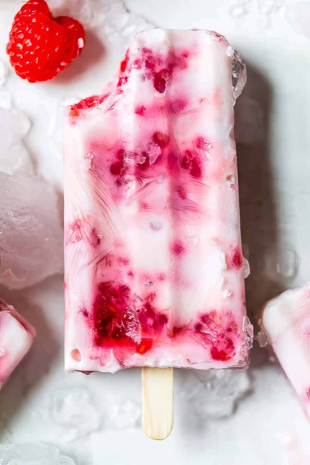 Raspberry Greek Yogurt Ice Pops